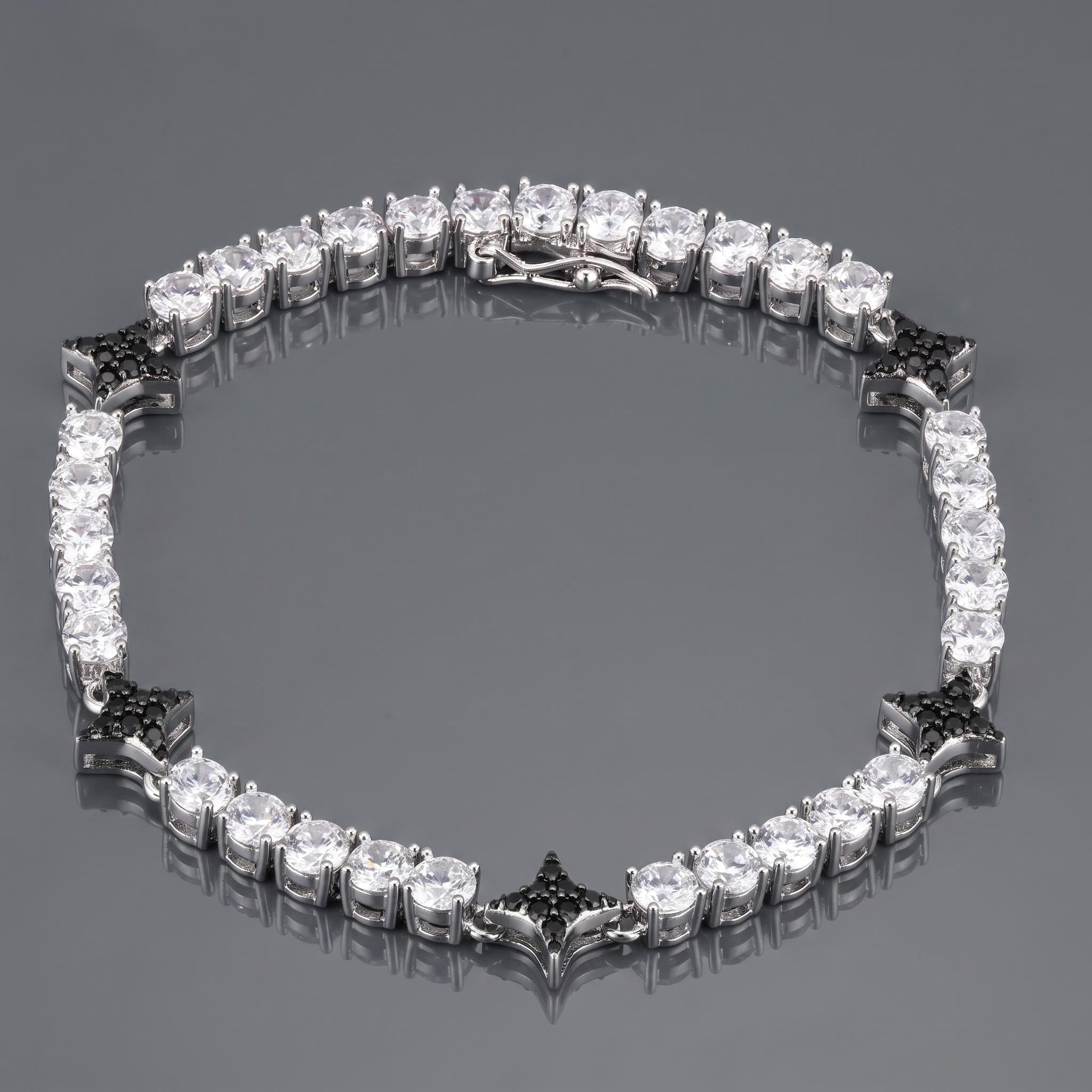Iced Out Black Star Tennis Chain