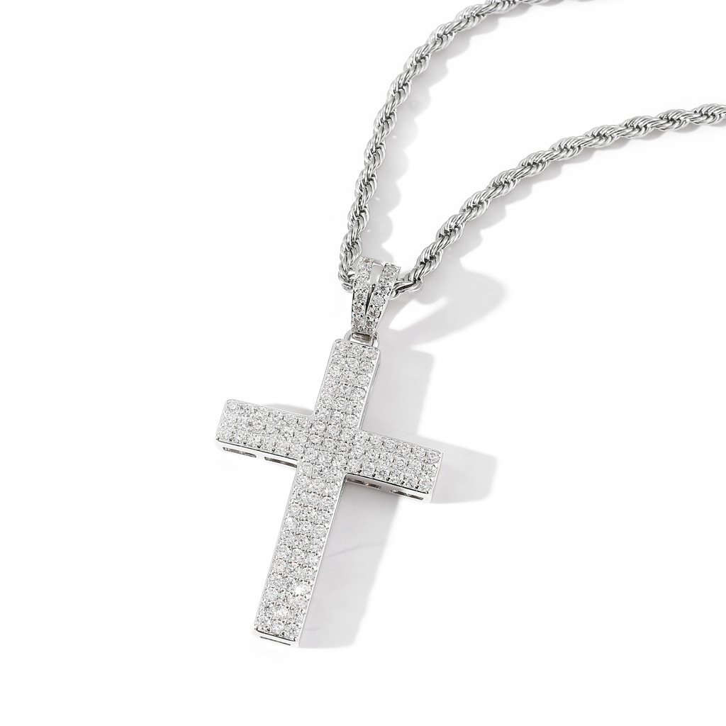 cross pendant side view gold and white gold variations luxury craftsmanship detail