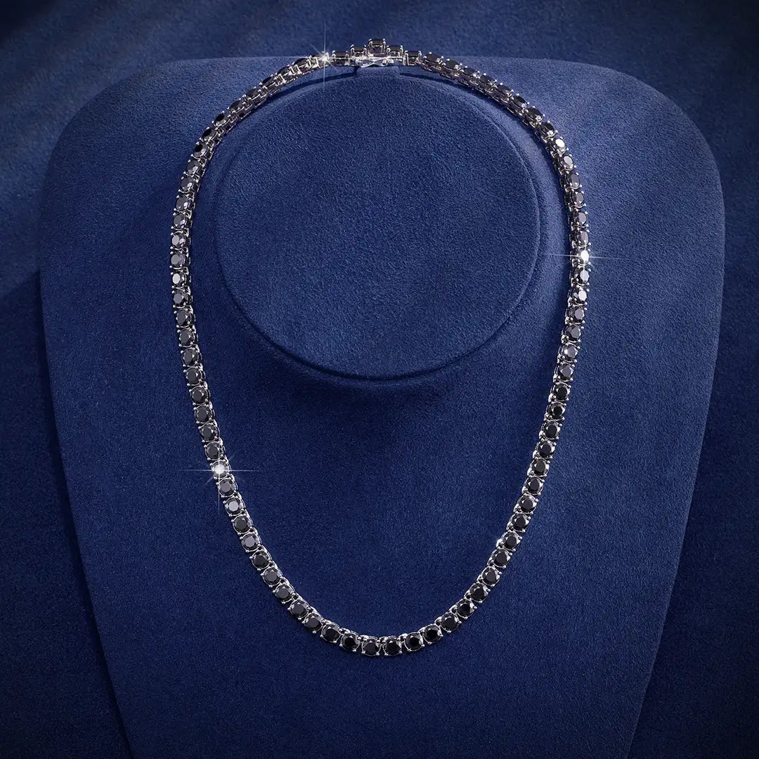 4mm Rare Black Stones Tennis Chain