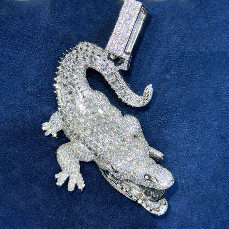 crocodile pendant luxury hip hop necklace for men streetwear jewelry