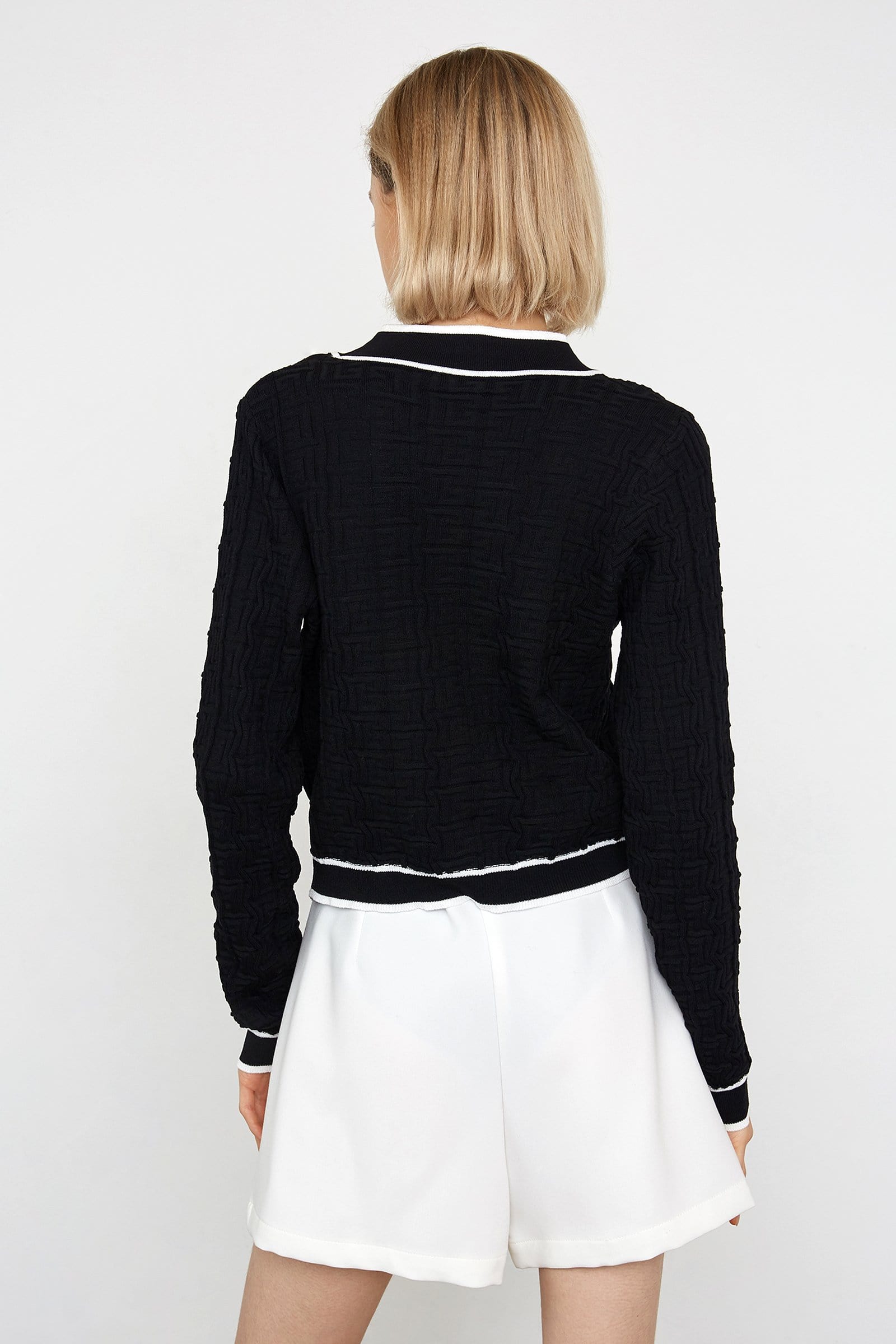 Black Contrast Cardigan