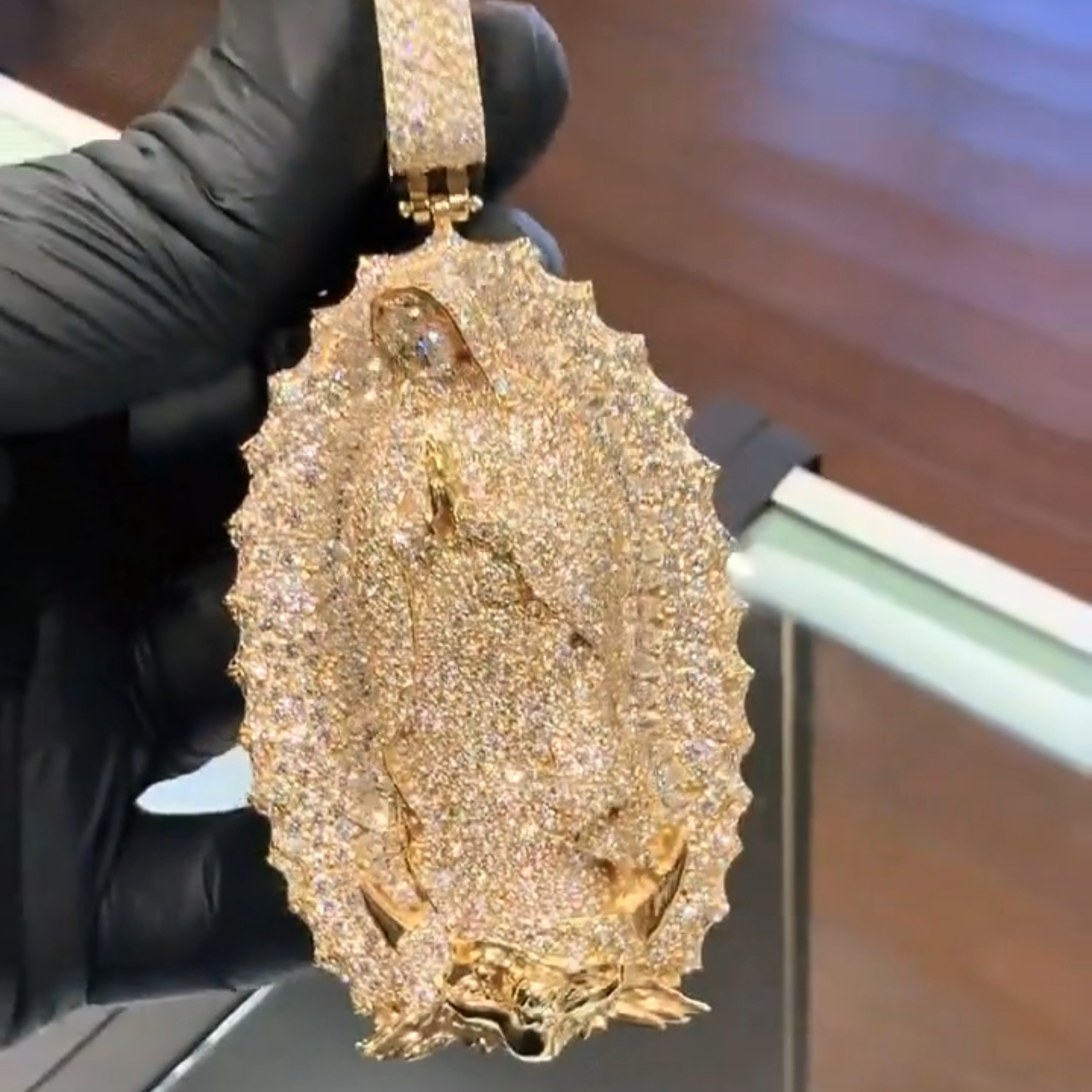Moissanite Virgin Of Guadalupe Pendant