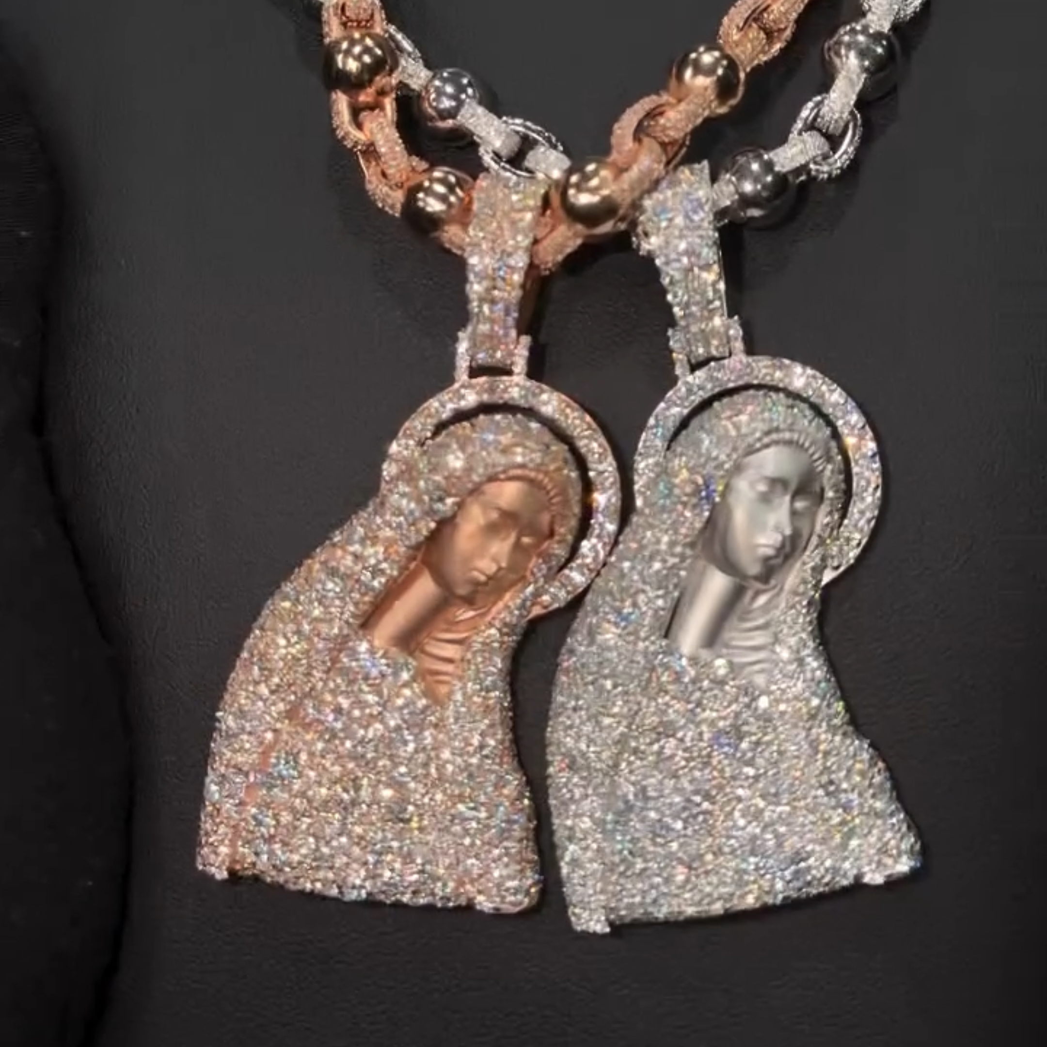 Moissanite Virgin Mary Pendant