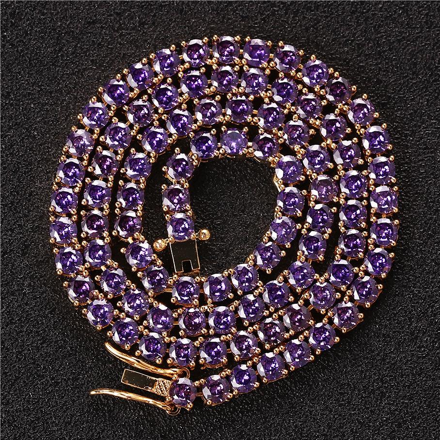 4mm Fancy Purple Tennis Chain