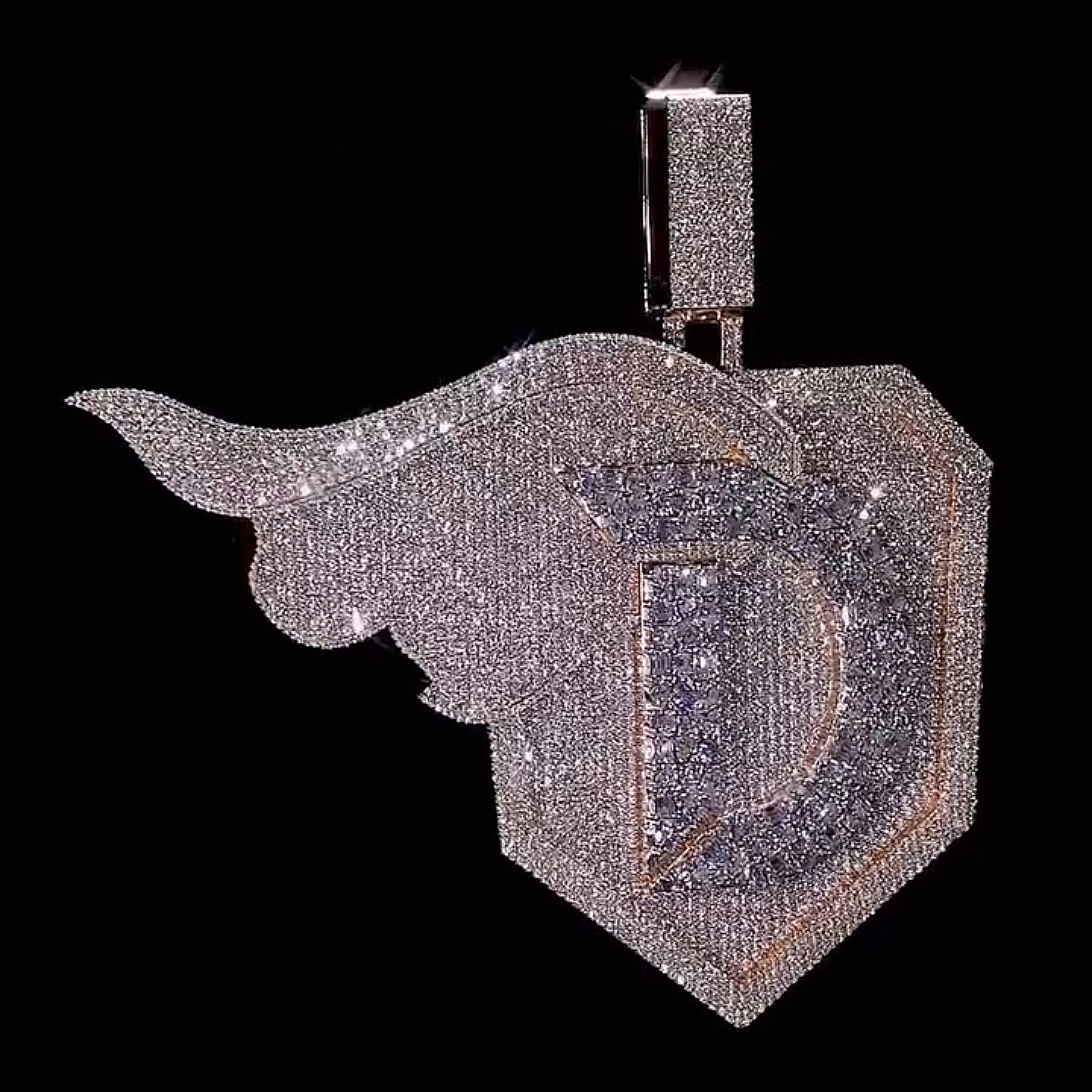 Moissanite Letter D Pendant with Sweeping Curved Accent