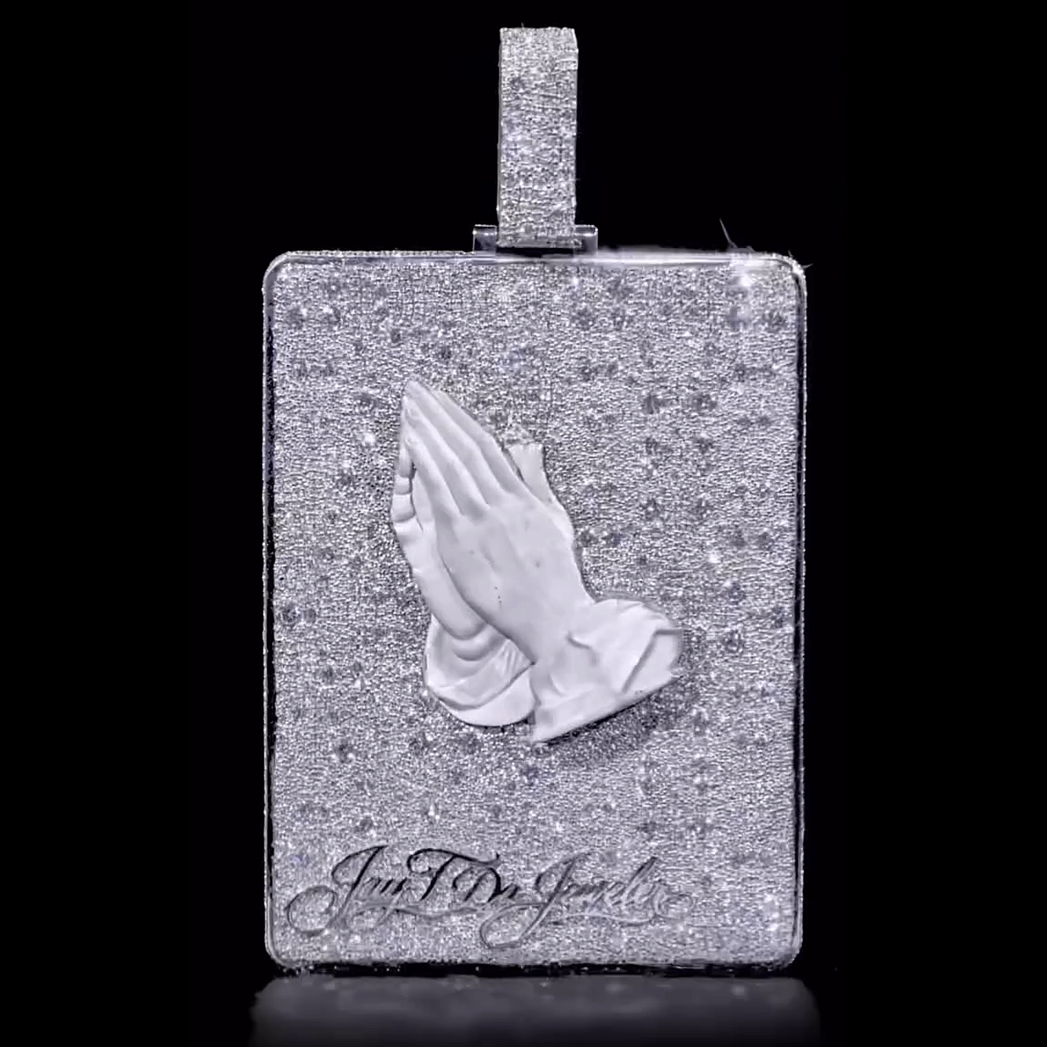 Moissanite Anonymous Prayers Dog Tag Pendant
