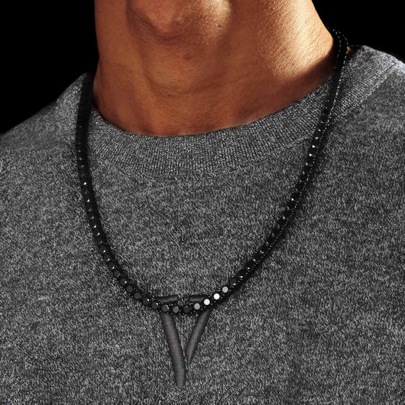 4mm & 5mm Black Stones Tennis Chain