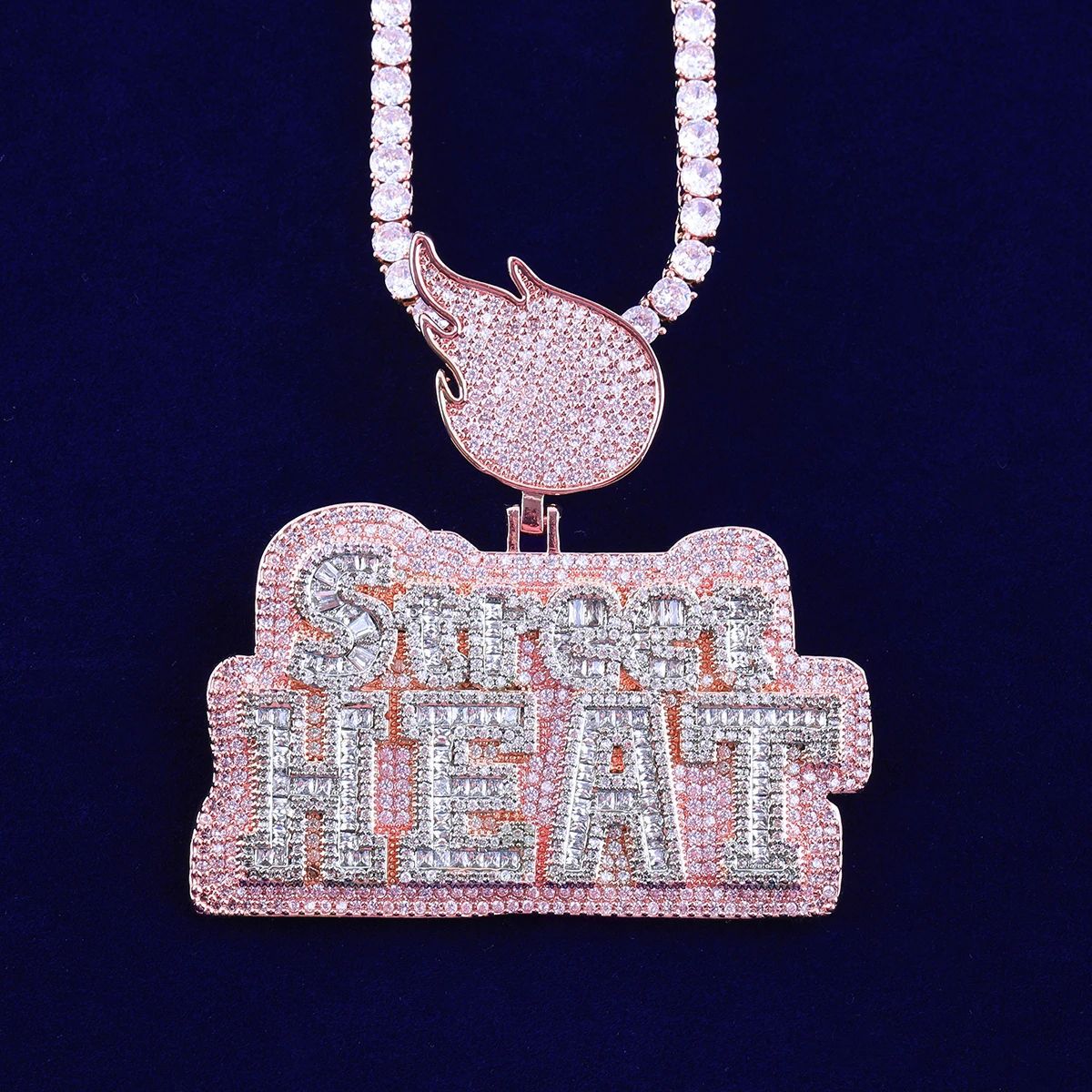 rose gold urban heat pendant stone details