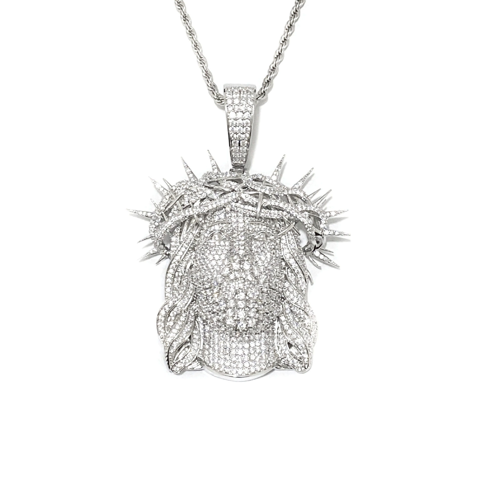 Iced Moissanite Jesus Pendant