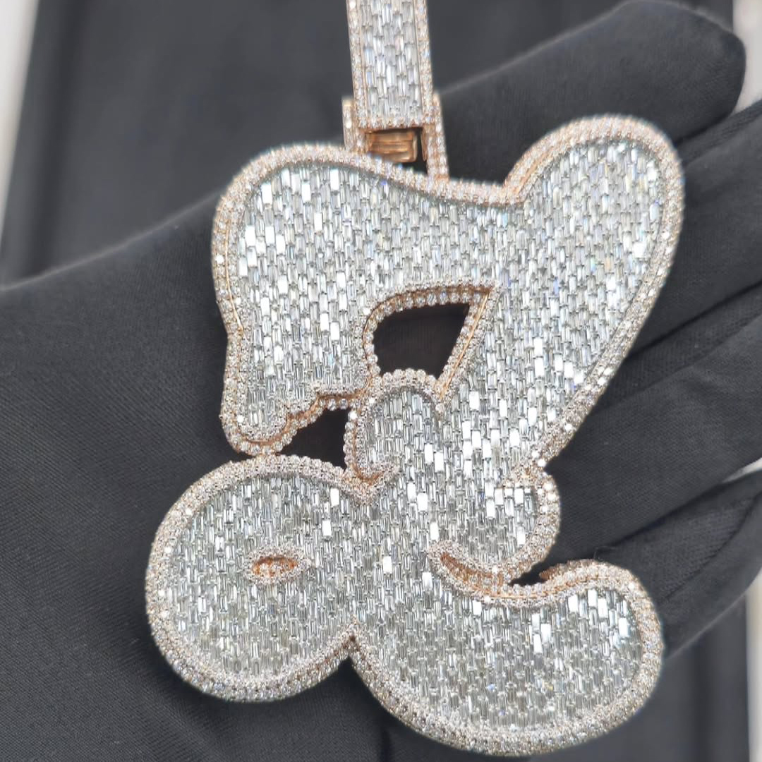 iced out Z pendant geometric stone styling