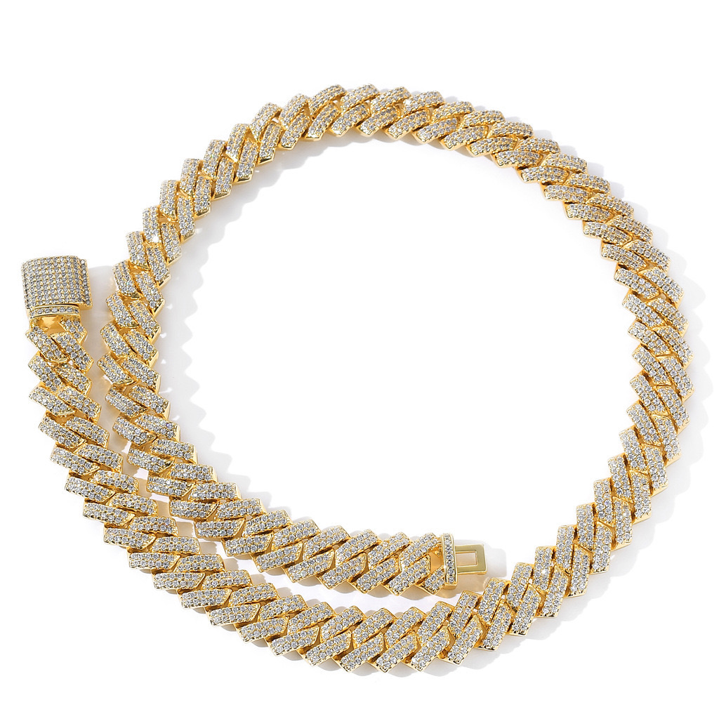 gold Cuban chain angled front view streetwear jewelry