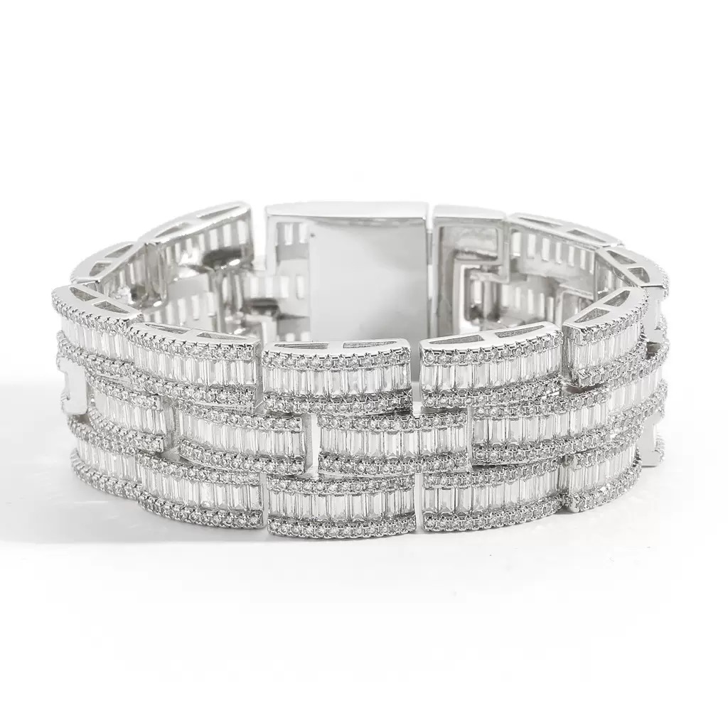 25MM Iced Out Hip Hop T-square Bracelet
