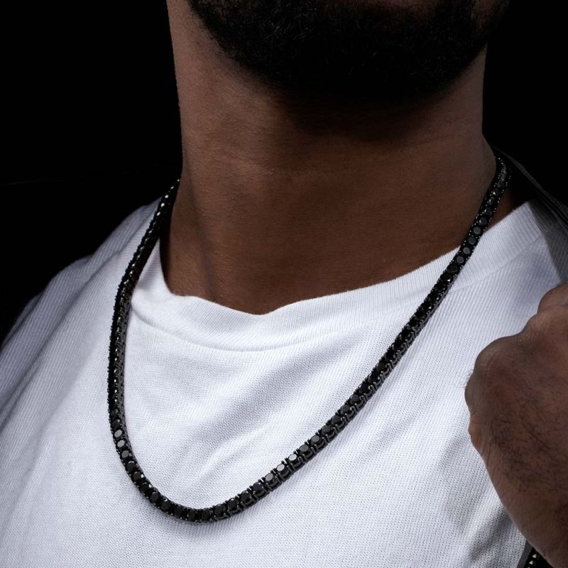 4mm & 5mm Black Stones Tennis Chain