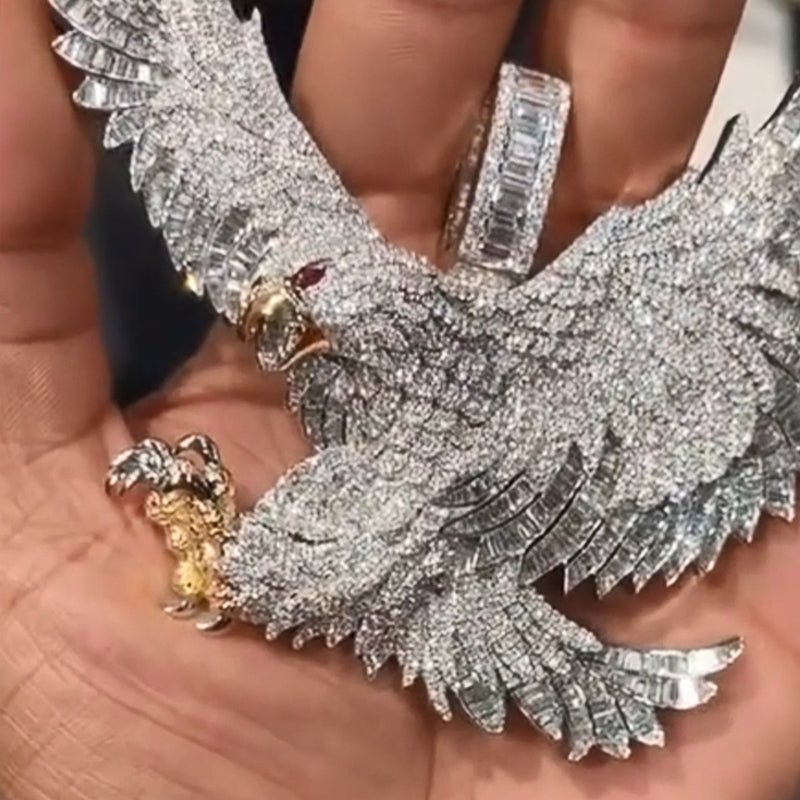 Eagle pendant luxury hip hop necklace for men streetwear jewelry