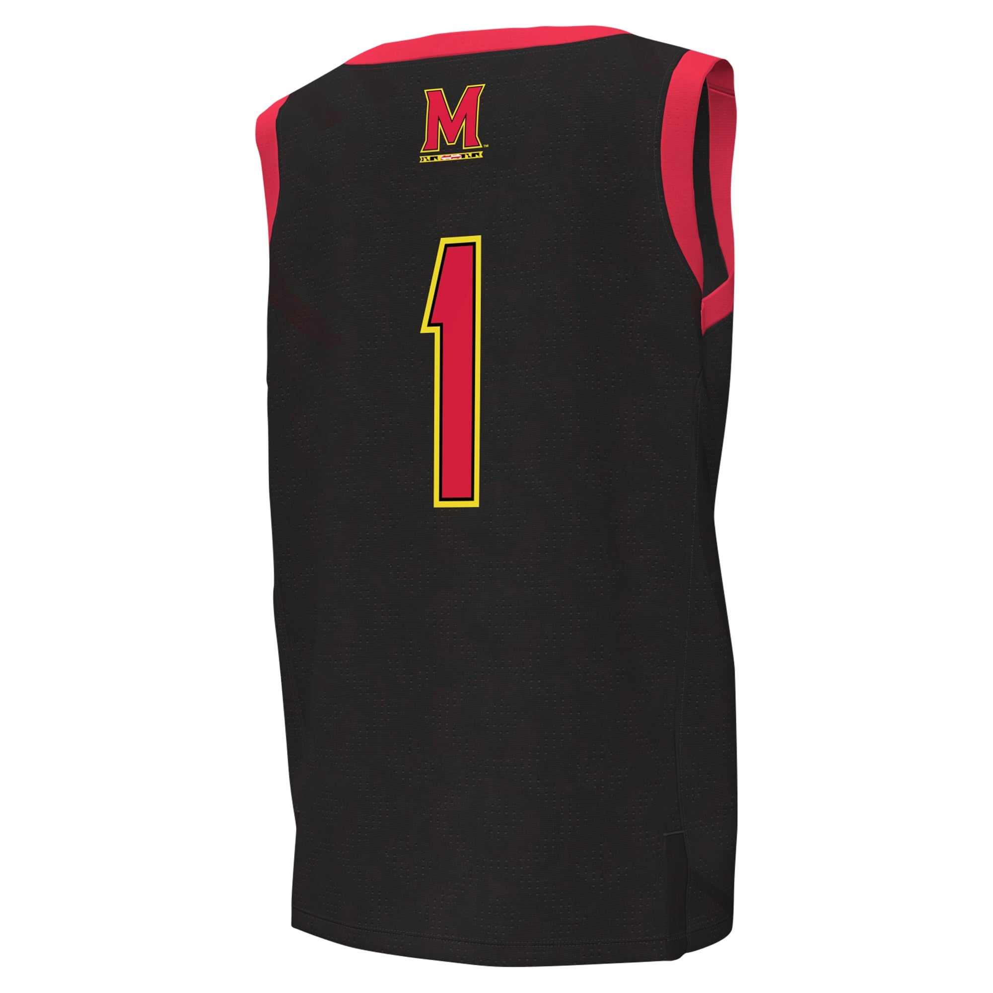 #1Maryland Terrapins Youth Basketball Jersey Black - back view