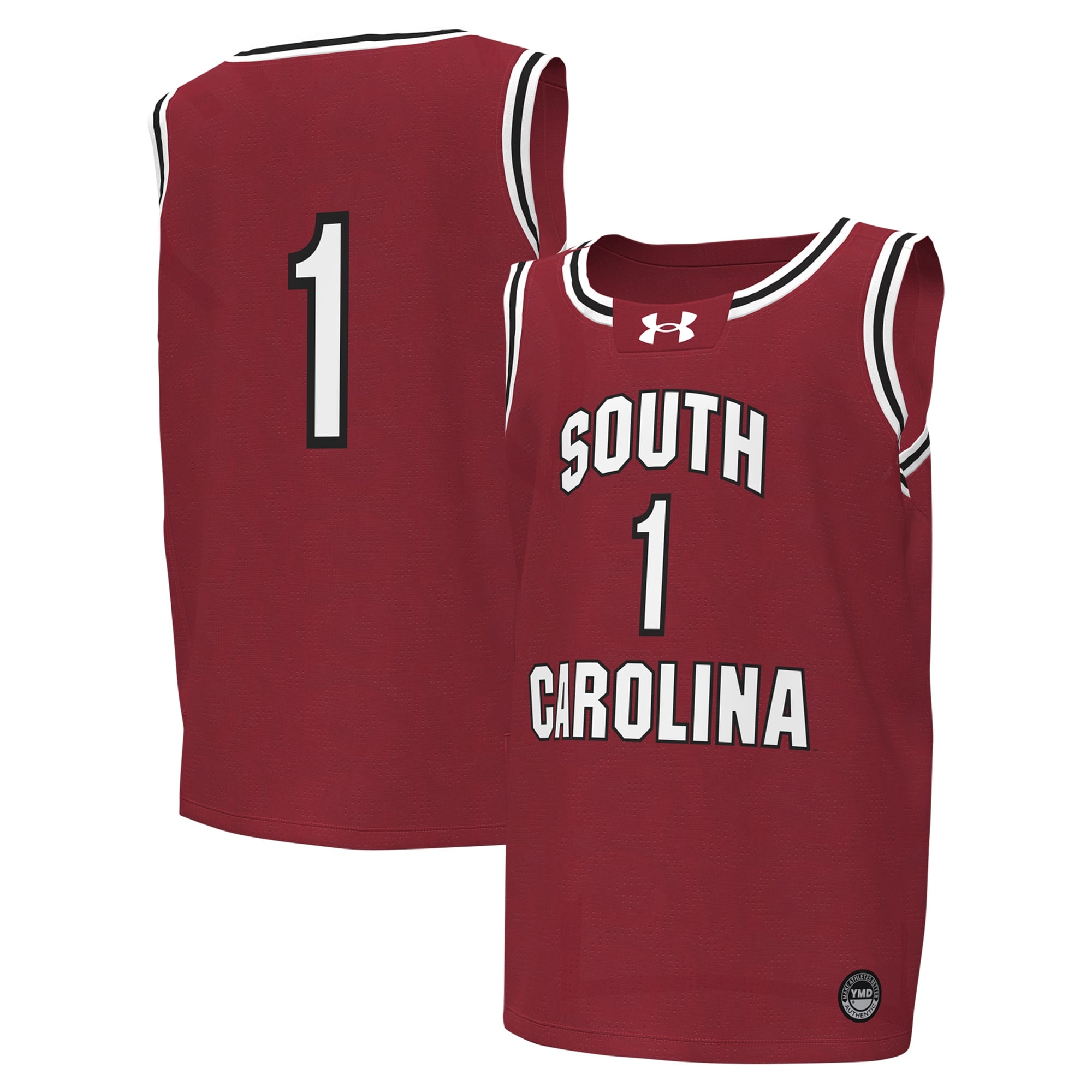 #1South Carolina Gamecocks Youth Basketball Jersey Garnet - front and back view