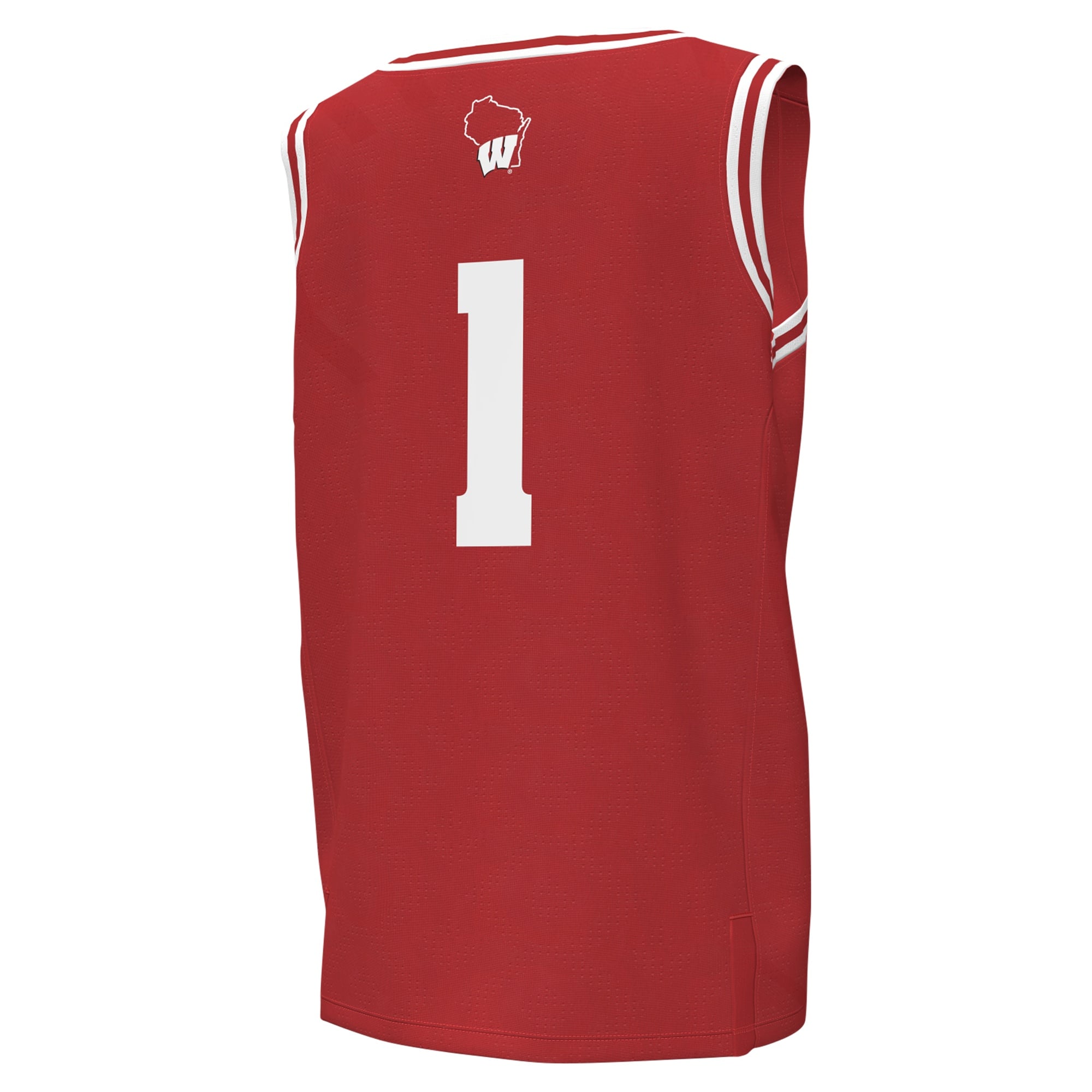 #1Wisconsin Badgers Youth Basketball Jersey Red - back view