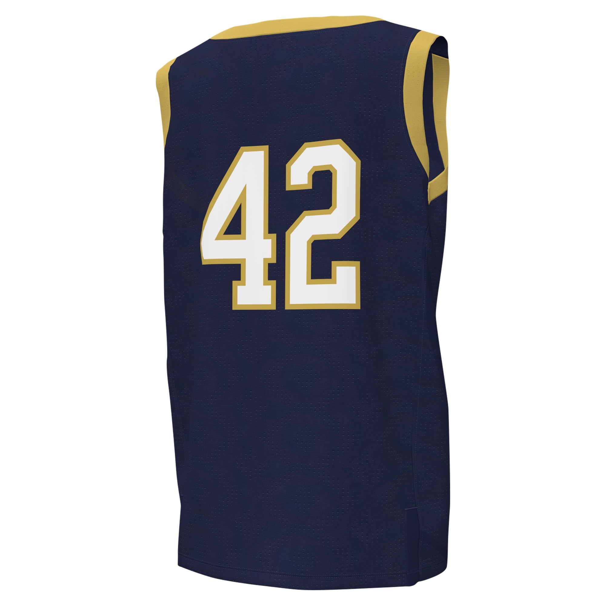 #42Notre Dame Fighting Irish Youth Basketball Jersey Navy - back view