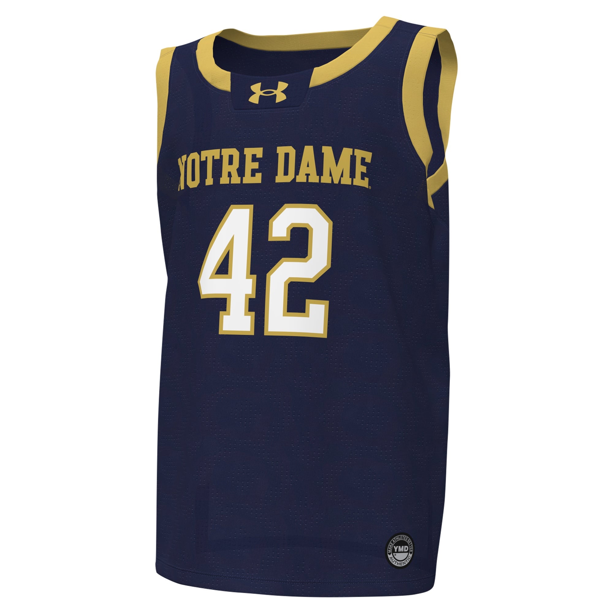 #42Notre Dame Fighting Irish Youth Basketball Jersey Navy - front view