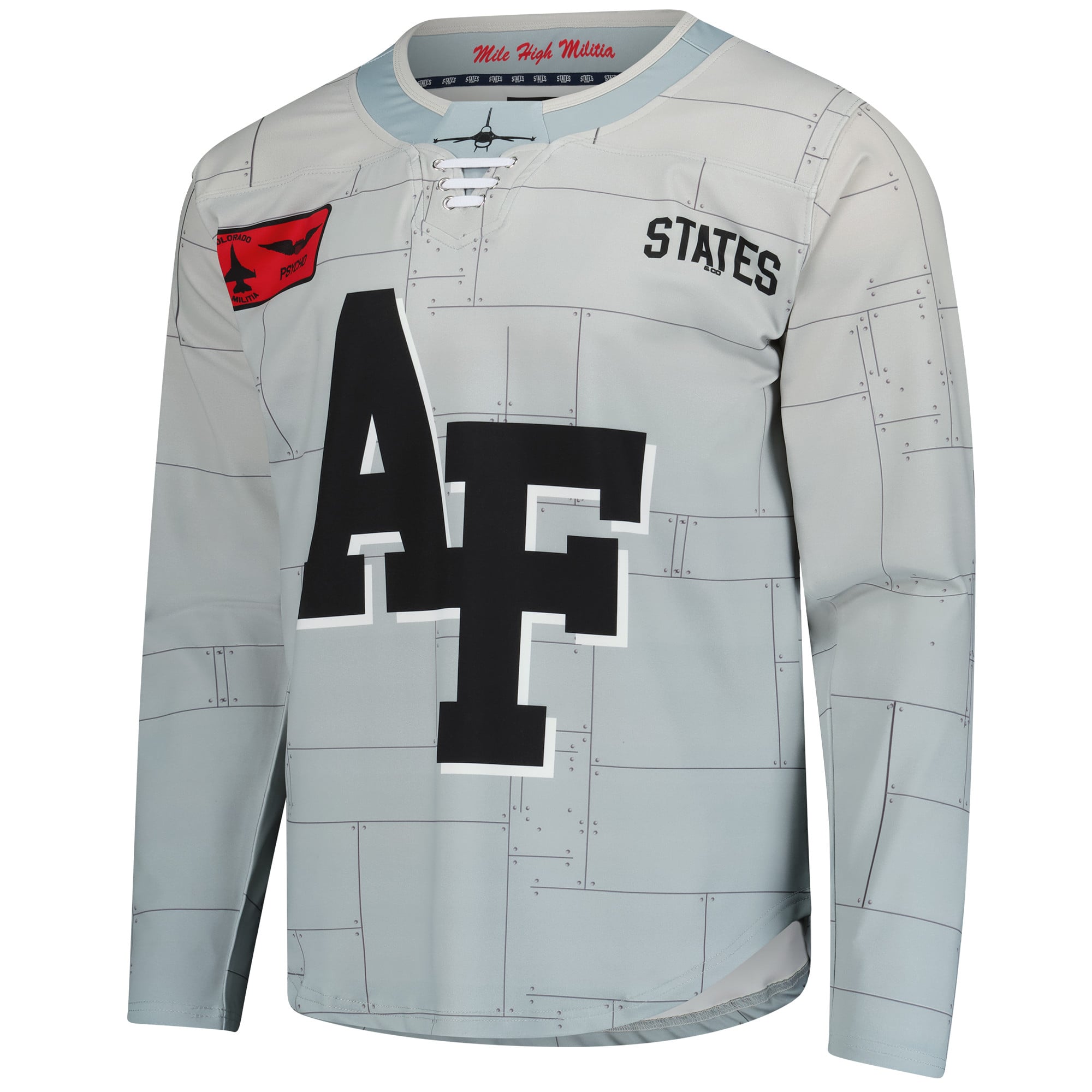 Air Force Falcons APLS Tail Flash Hockey Jersey Gray - front view