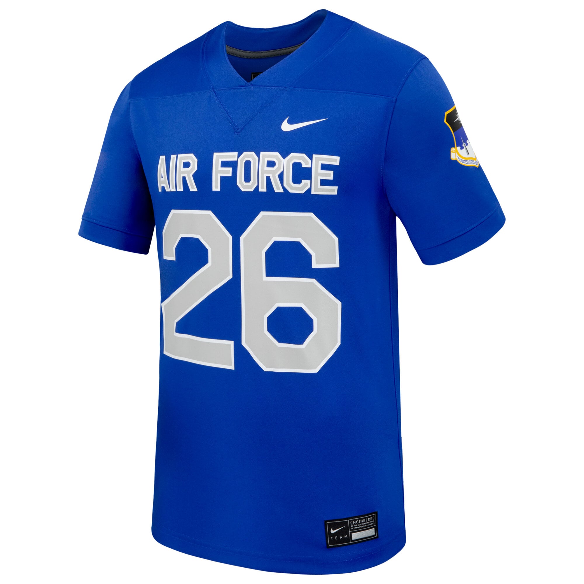 #26 Air Force Falcons Football Jersey Royal - front view