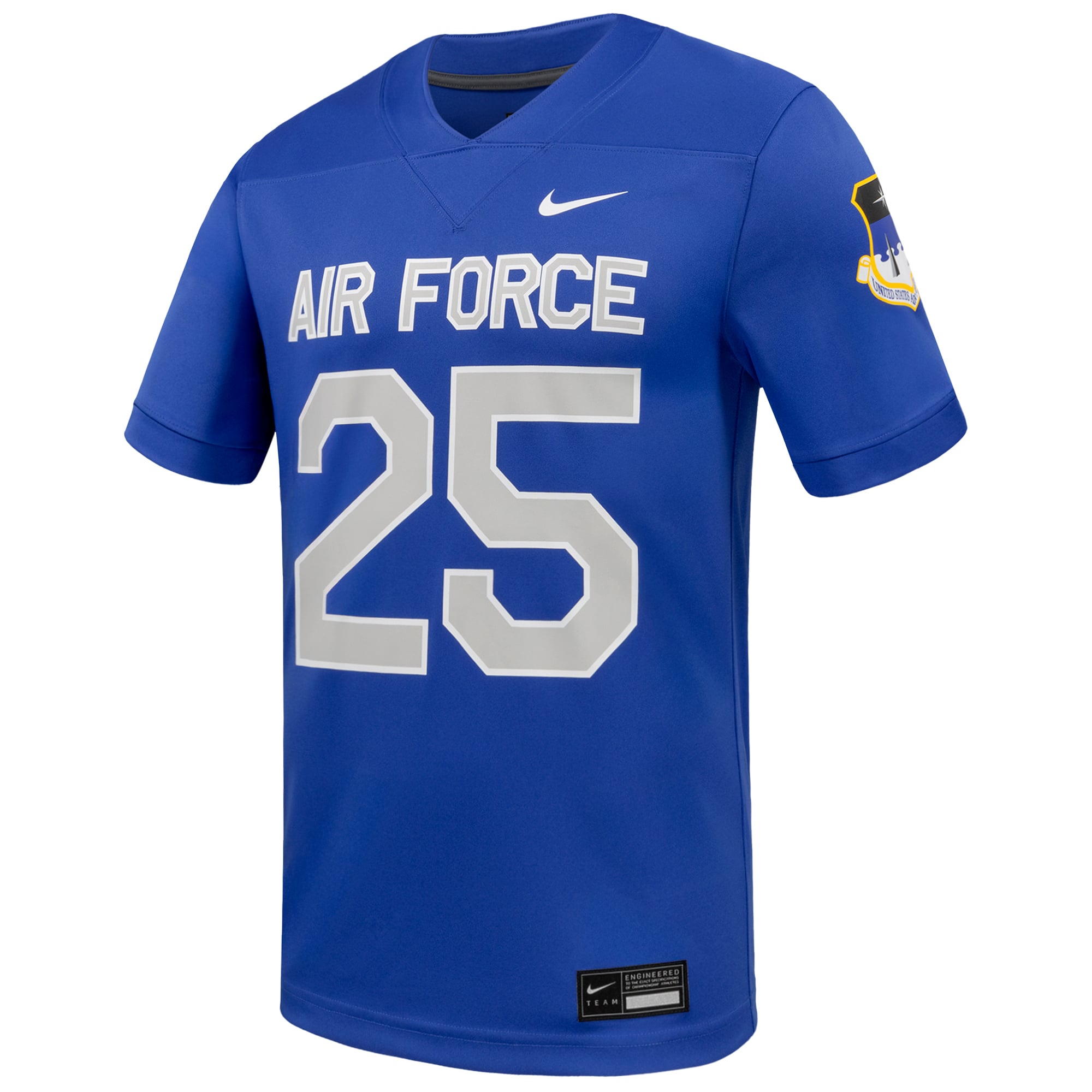 #25 Air Force Falcons Football Jersey Royal - front view
