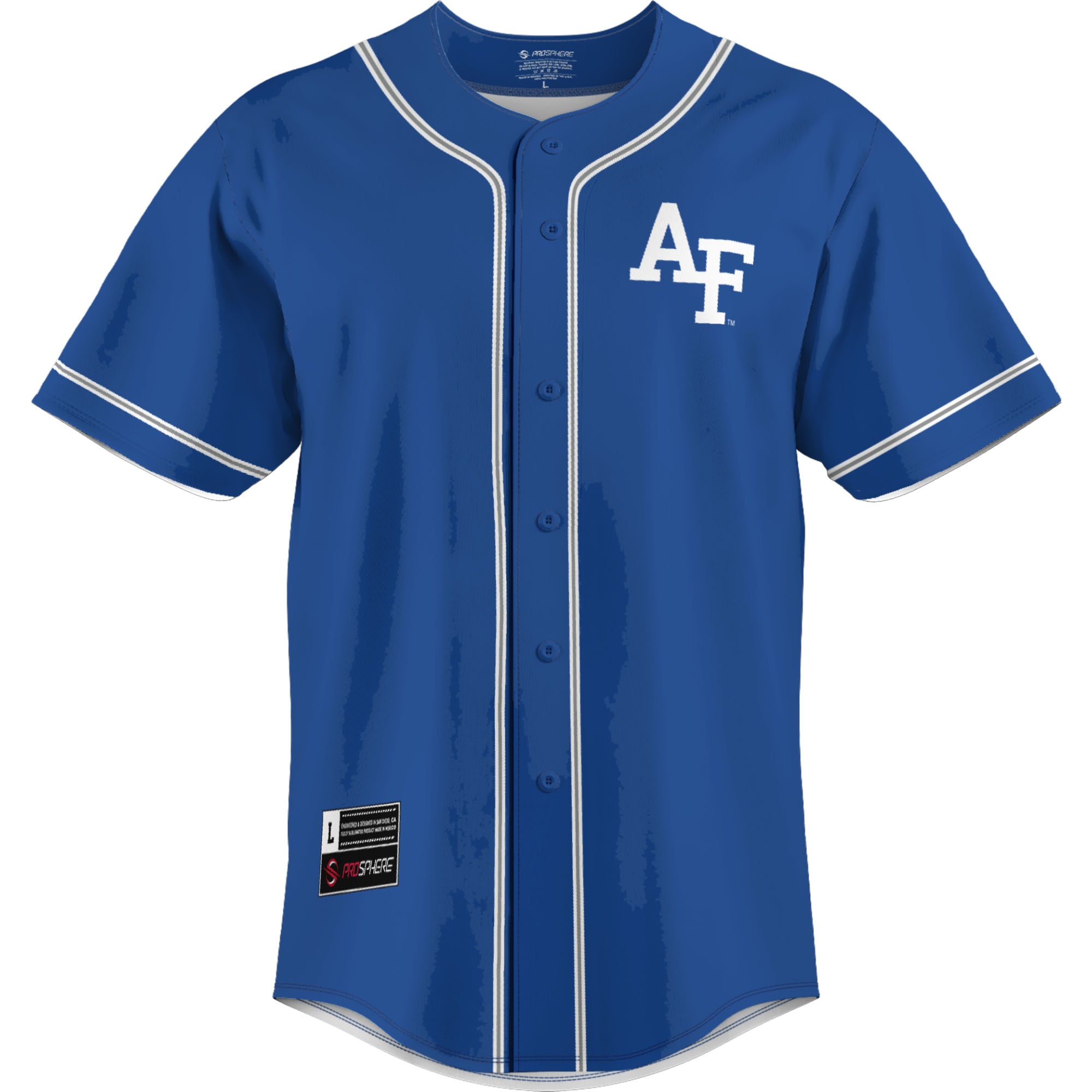 Air Force Falcons Lightweight Baseball Jersey Blue - front view