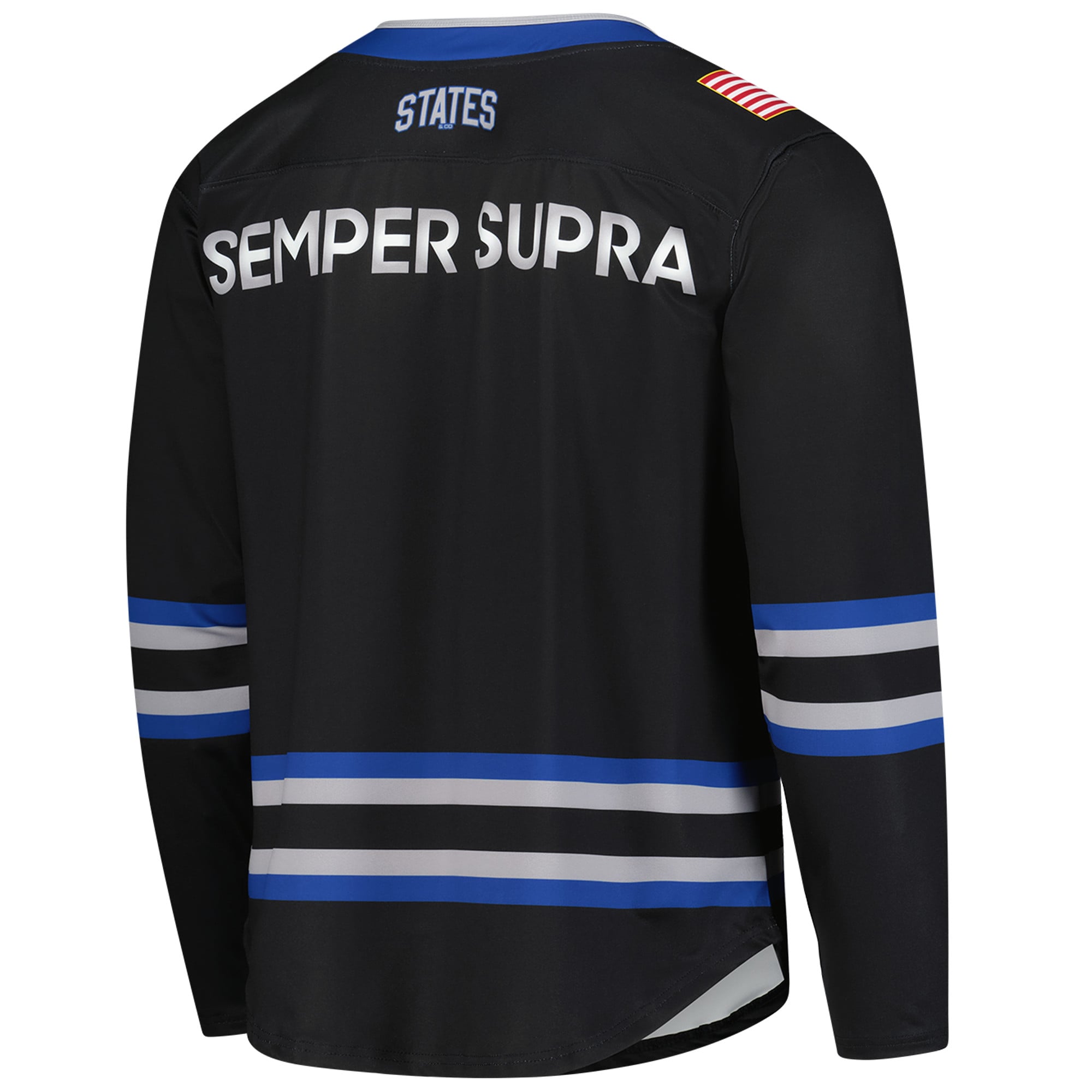 Air Force Falcons Space Force Hockey Jersey Black - back view