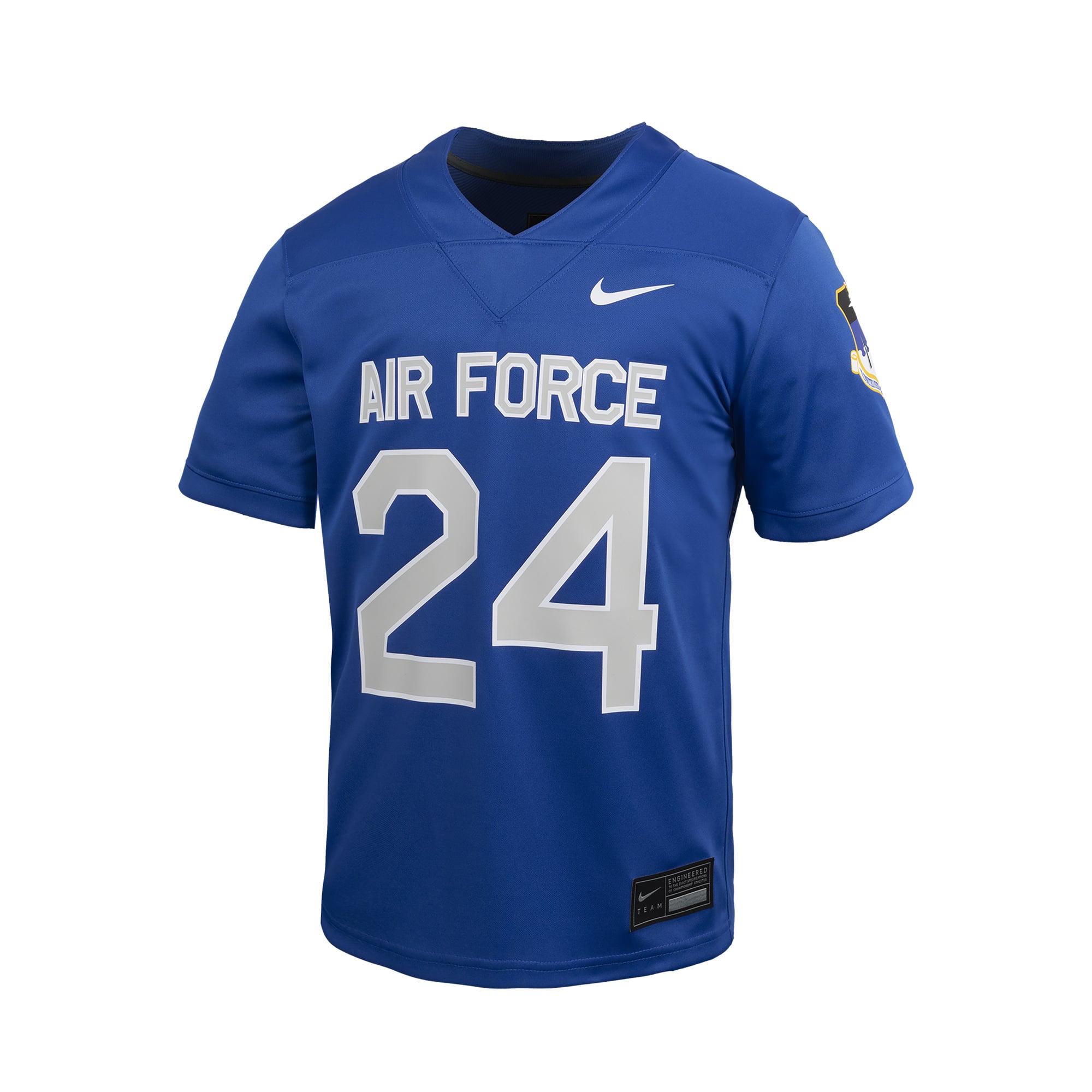 #24 Air Force Falcons Youth Football Jersey Royal - front view