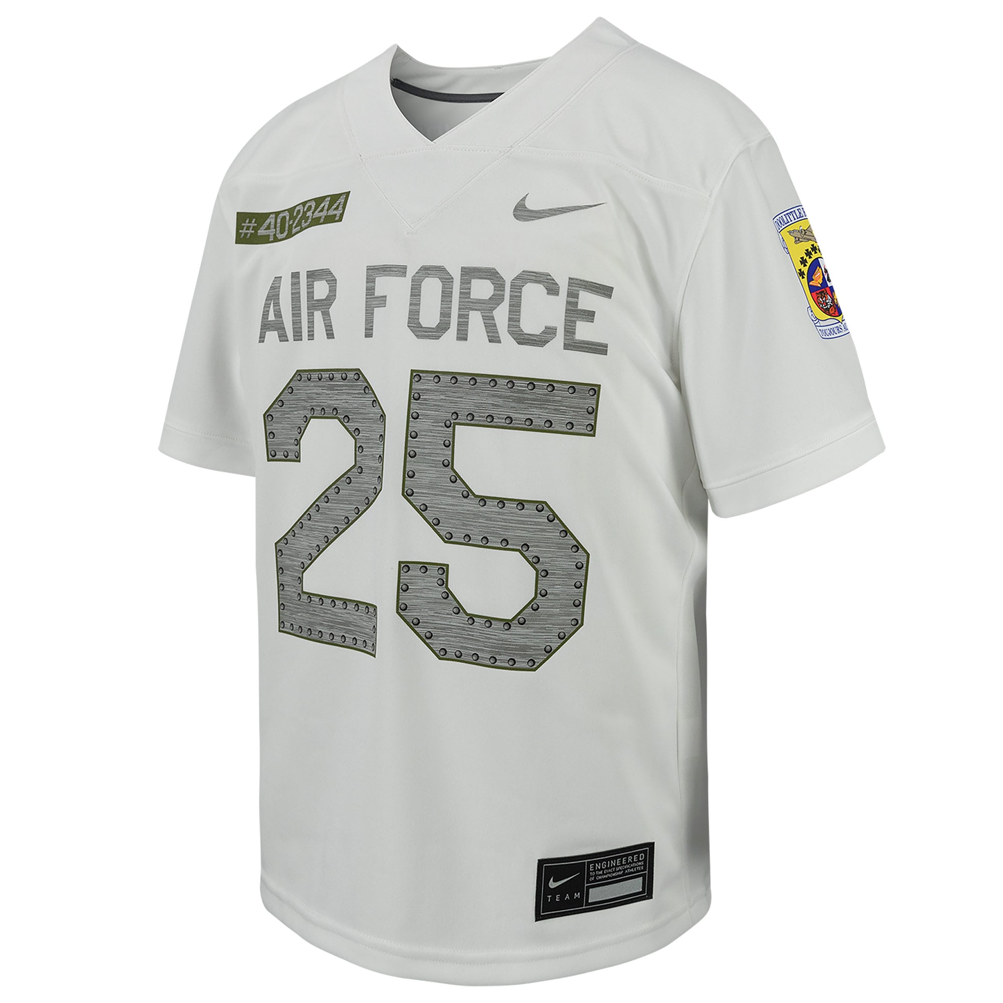 # Air Force Falcons Youth Football Jersey White - front view