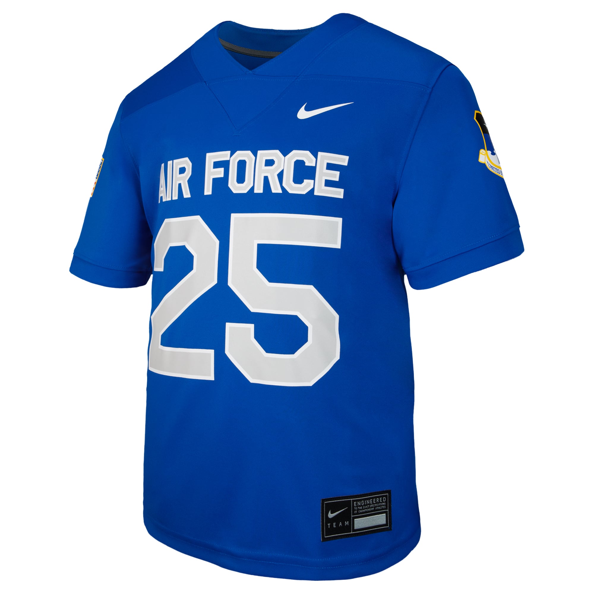 #25 Air Force Falcons Youth Jersey Royal - front view