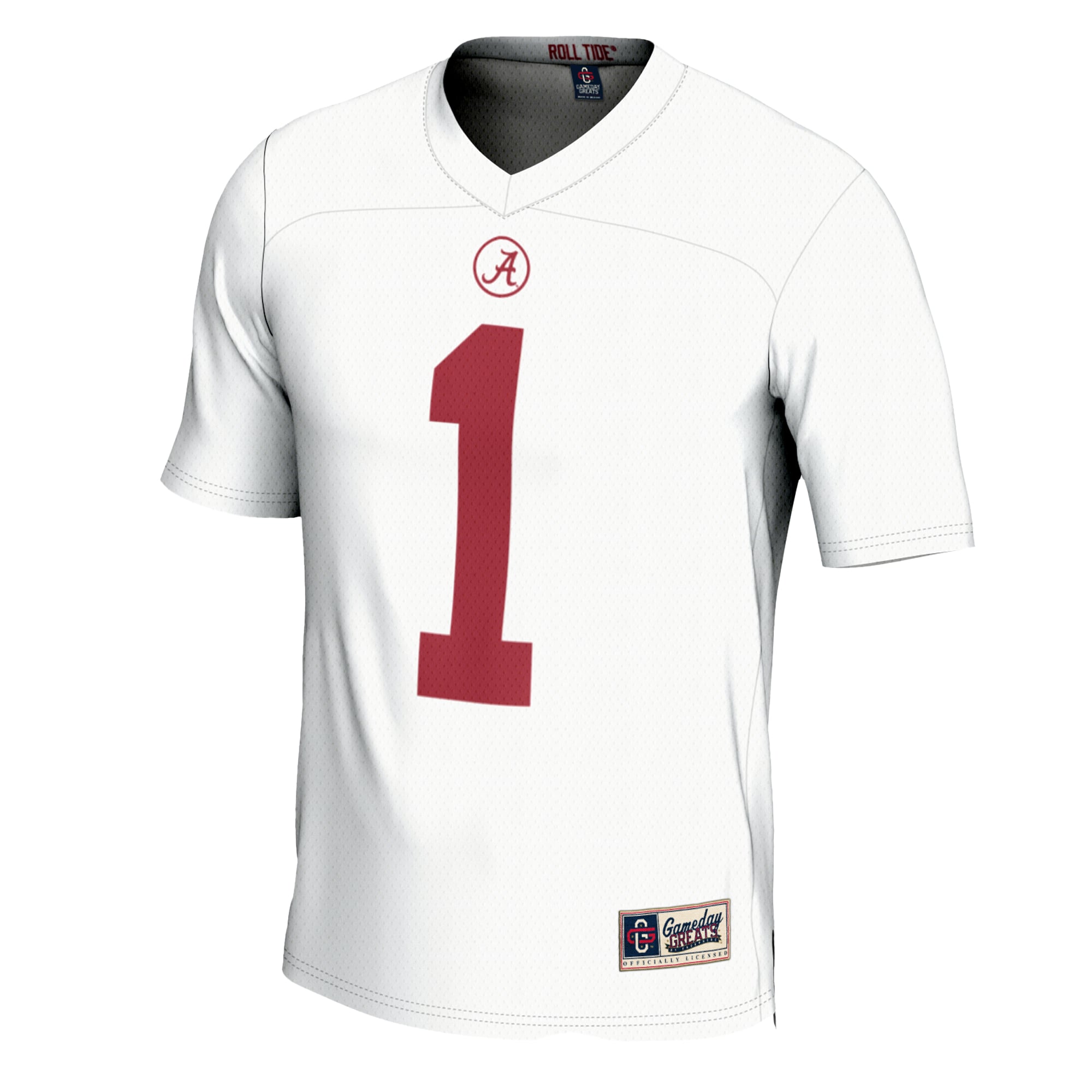 #1 Alabama Crimson Tide Football Jersey White - front view