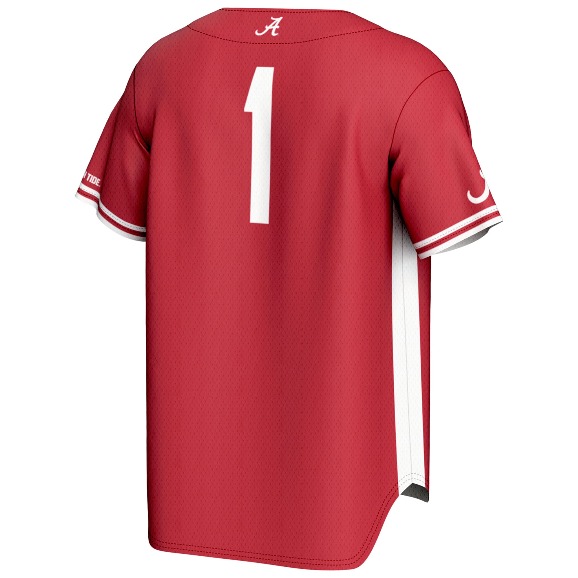 #1 Alabama Crimson Tide Lightweight Baseball Fashion Jersey Crimson - back view