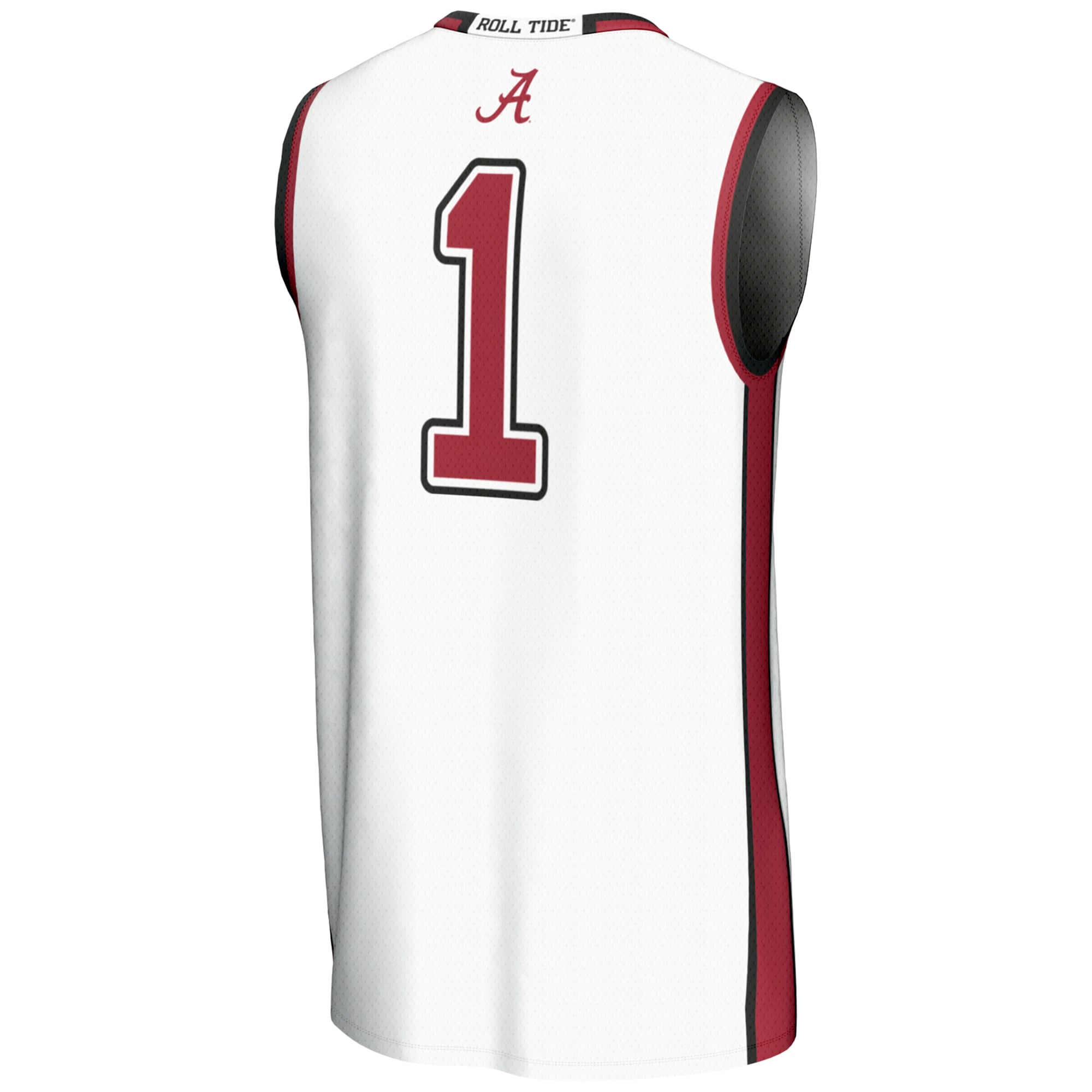 #1 Alabama Crimson Tide Lightweight Basketball Jersey White - back view