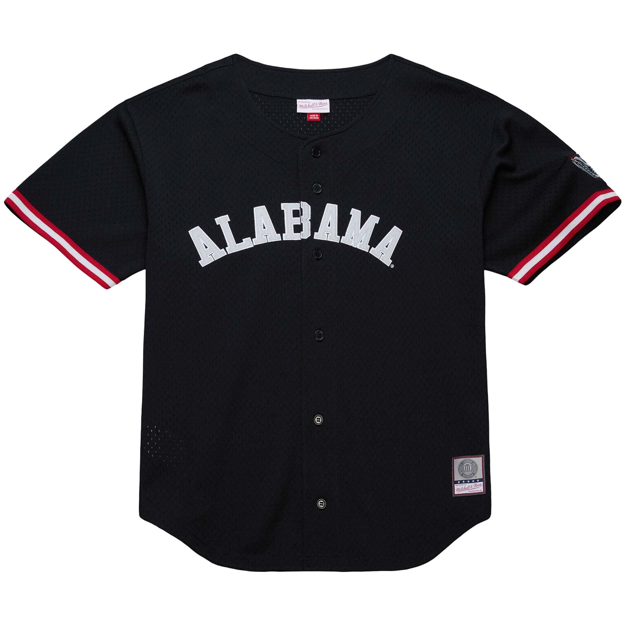 Alabama Crimson Tide On The Clock Full-Button Fashion Jersey Black - front view