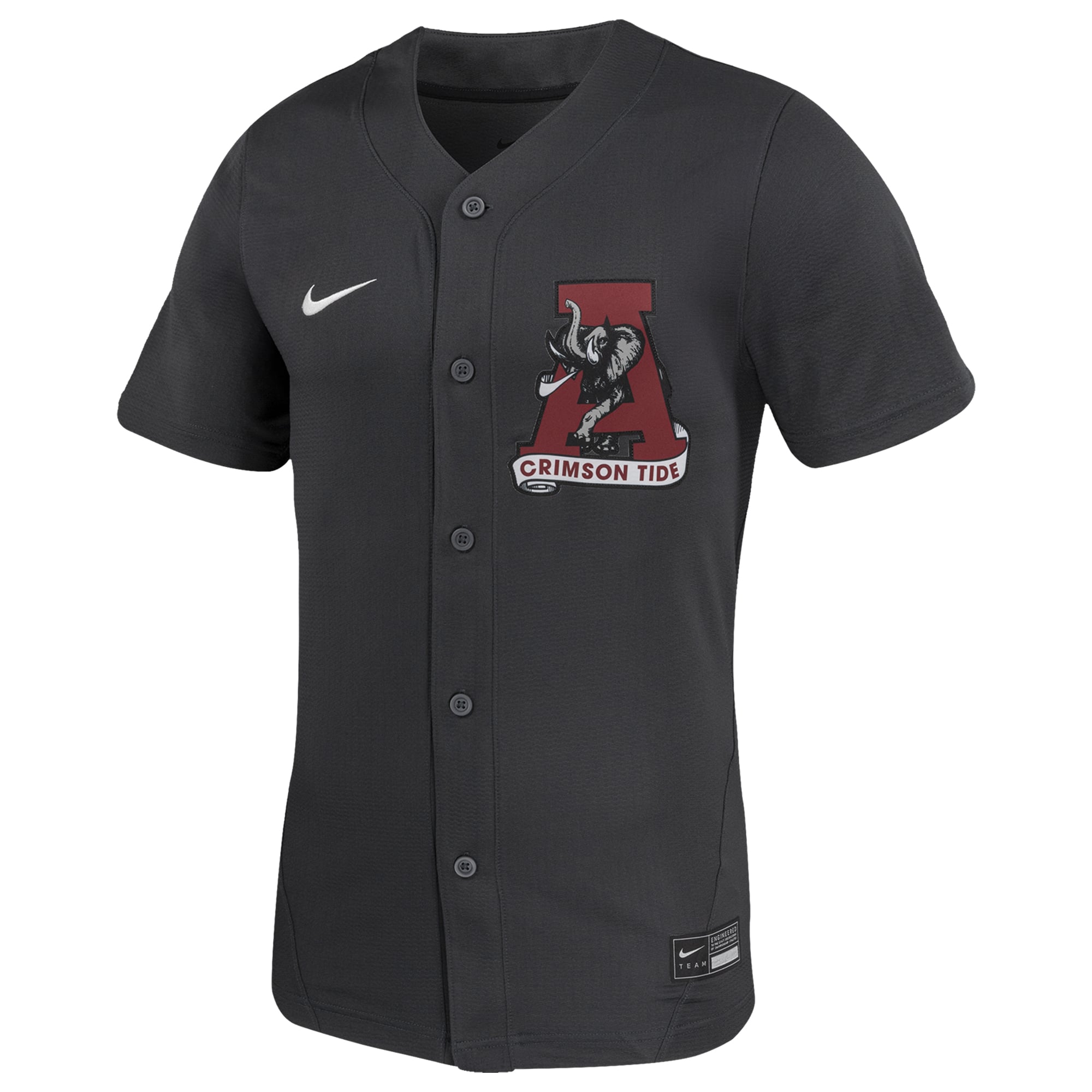 Alabama Crimson Tide Unisex Softball Jersey Anthracite - front view