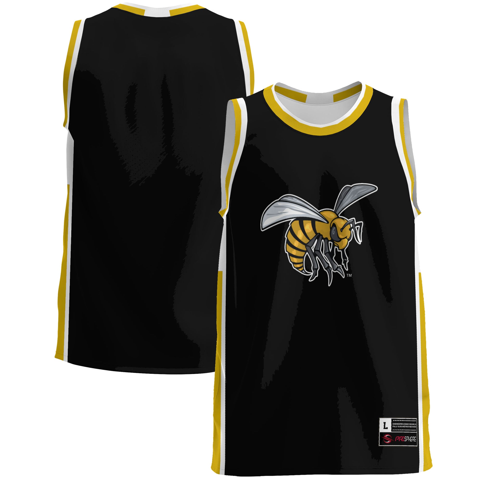 Alabama State Hornets Lightweight Basketball Jersey Gold - front and back view