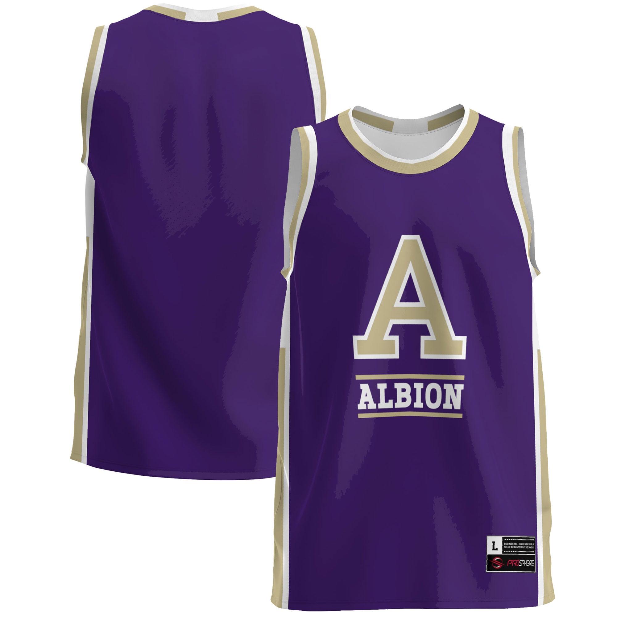 Albion Britons Lightweight Basketball Jersey Purple - front and back view