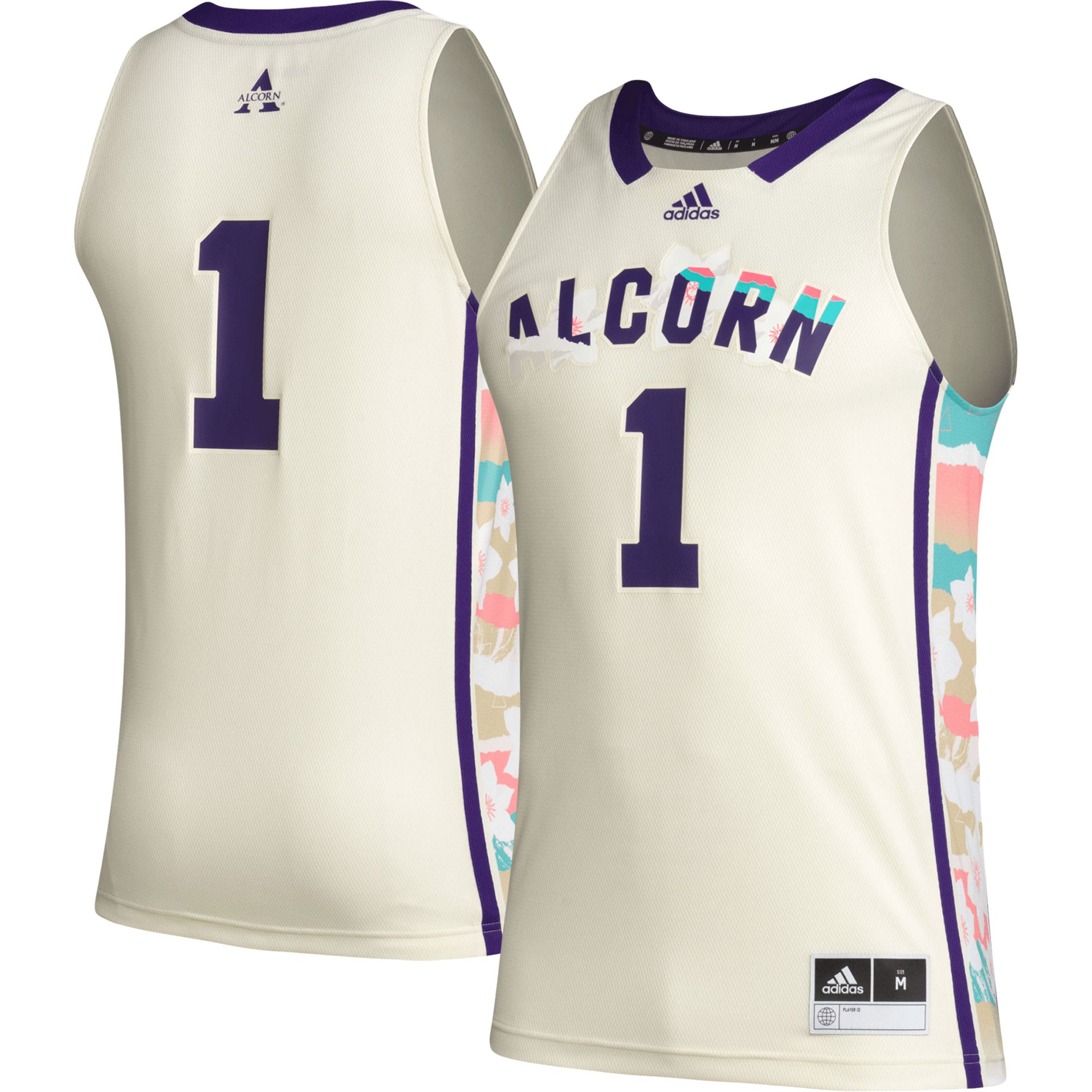 #1 Alcorn State Braves Honoring Black Excellence Basketball Jersey Khaki - front and back view
