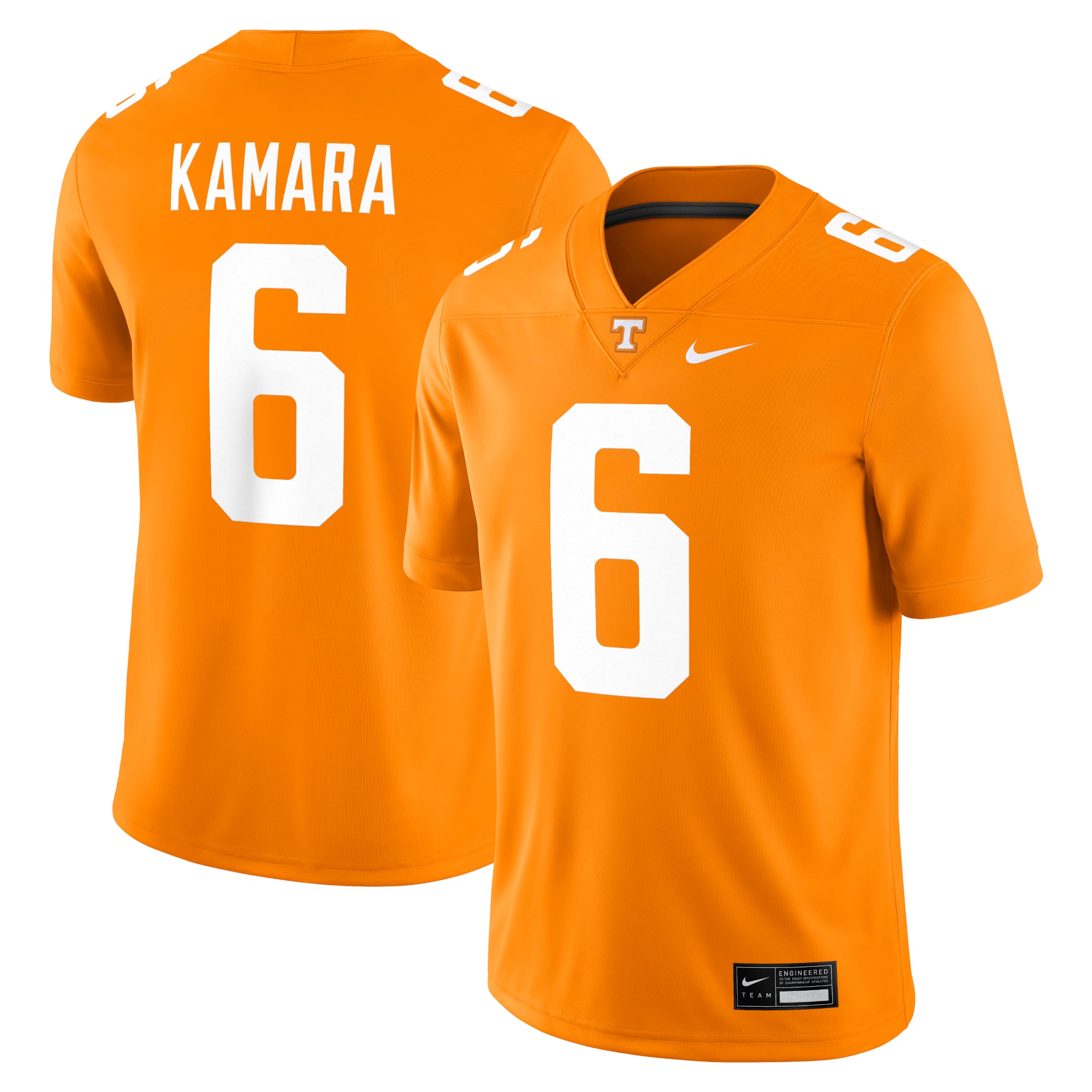 Alvin Kamara Tennessee Volunteers Alumni Jersey Tennessee Orange - front and back view