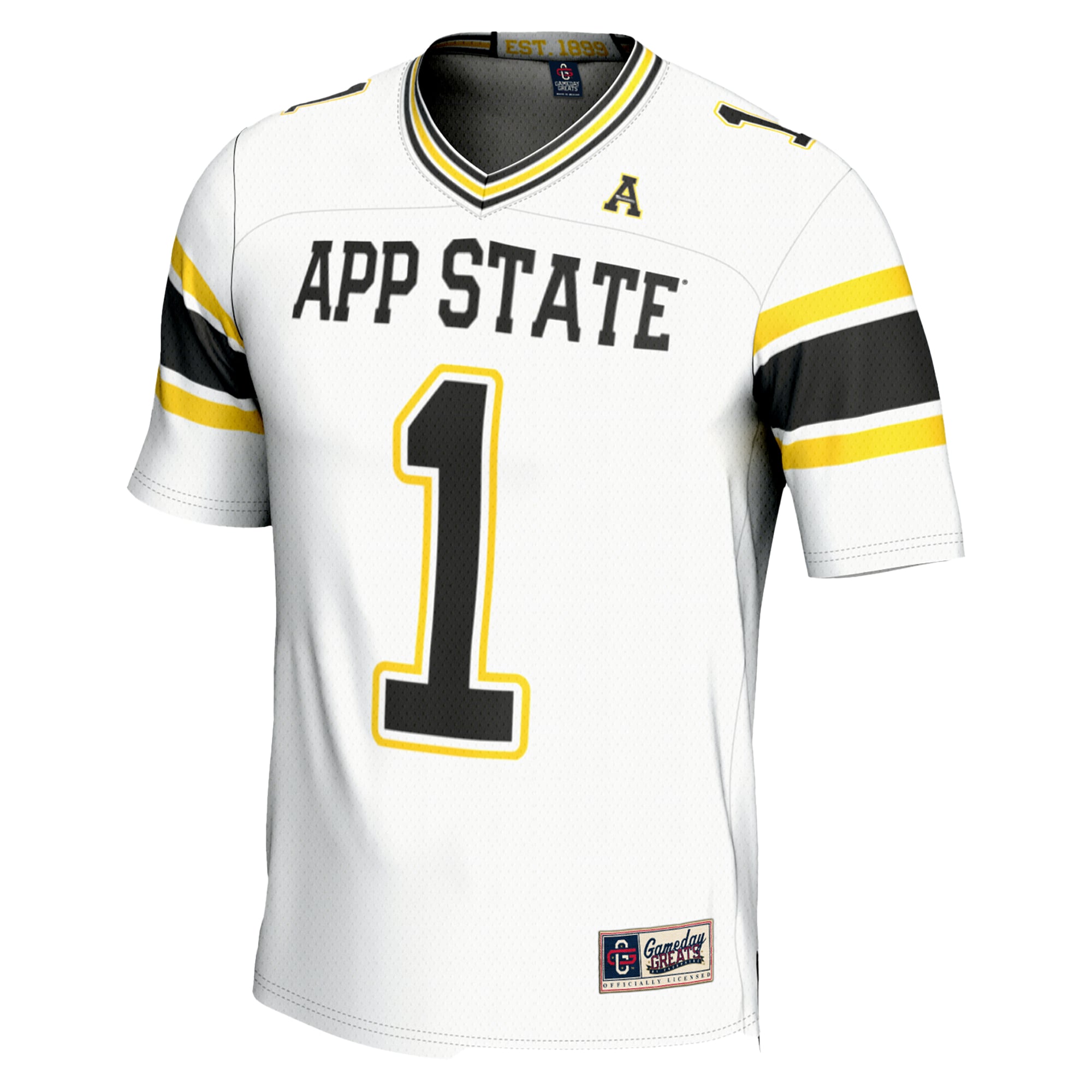 #1 Appalachian State Mountaineers Endzone Football Jersey White - back view