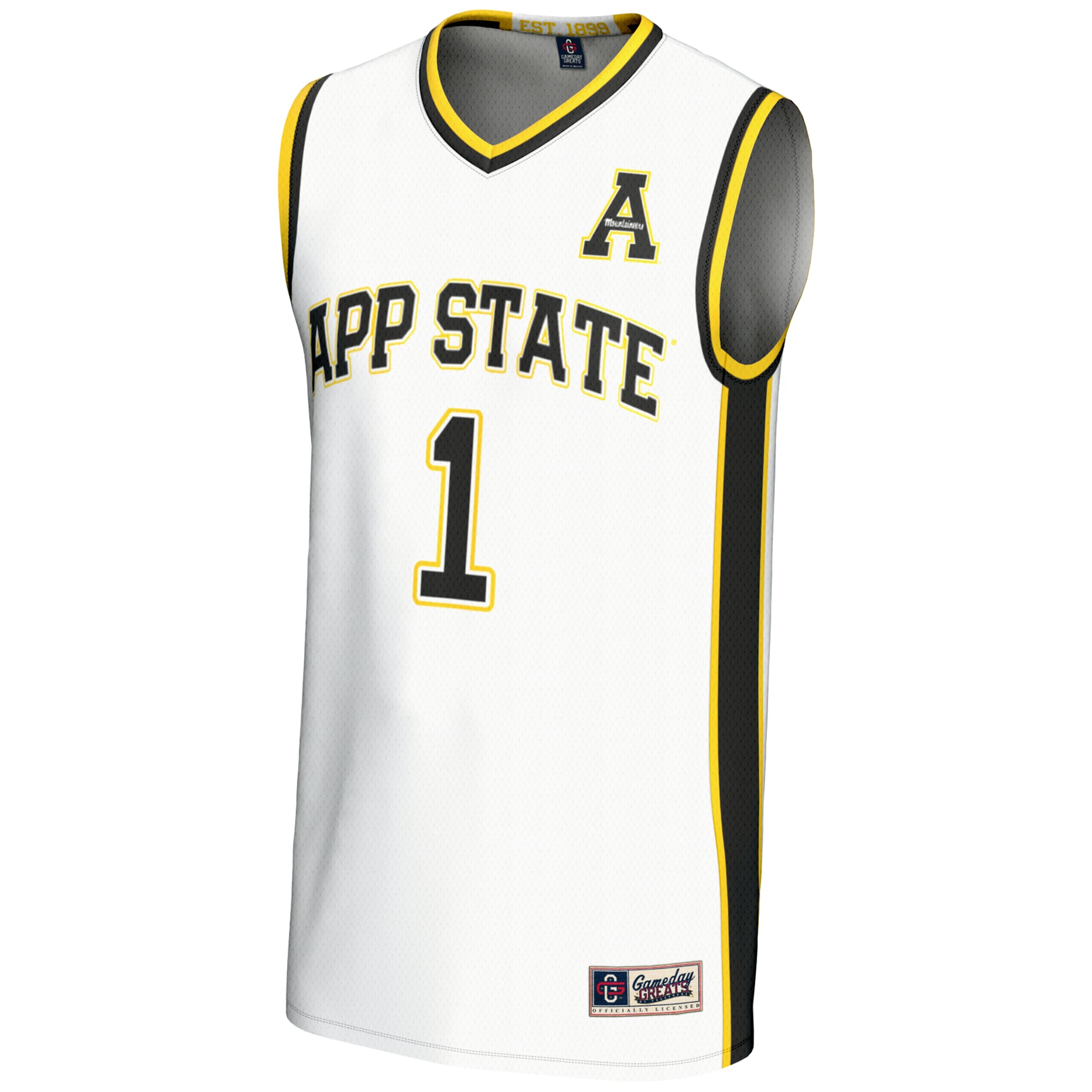 #70 Appalachian State Mountaineers Unisex Lightweight Basketball Jersey White - front view