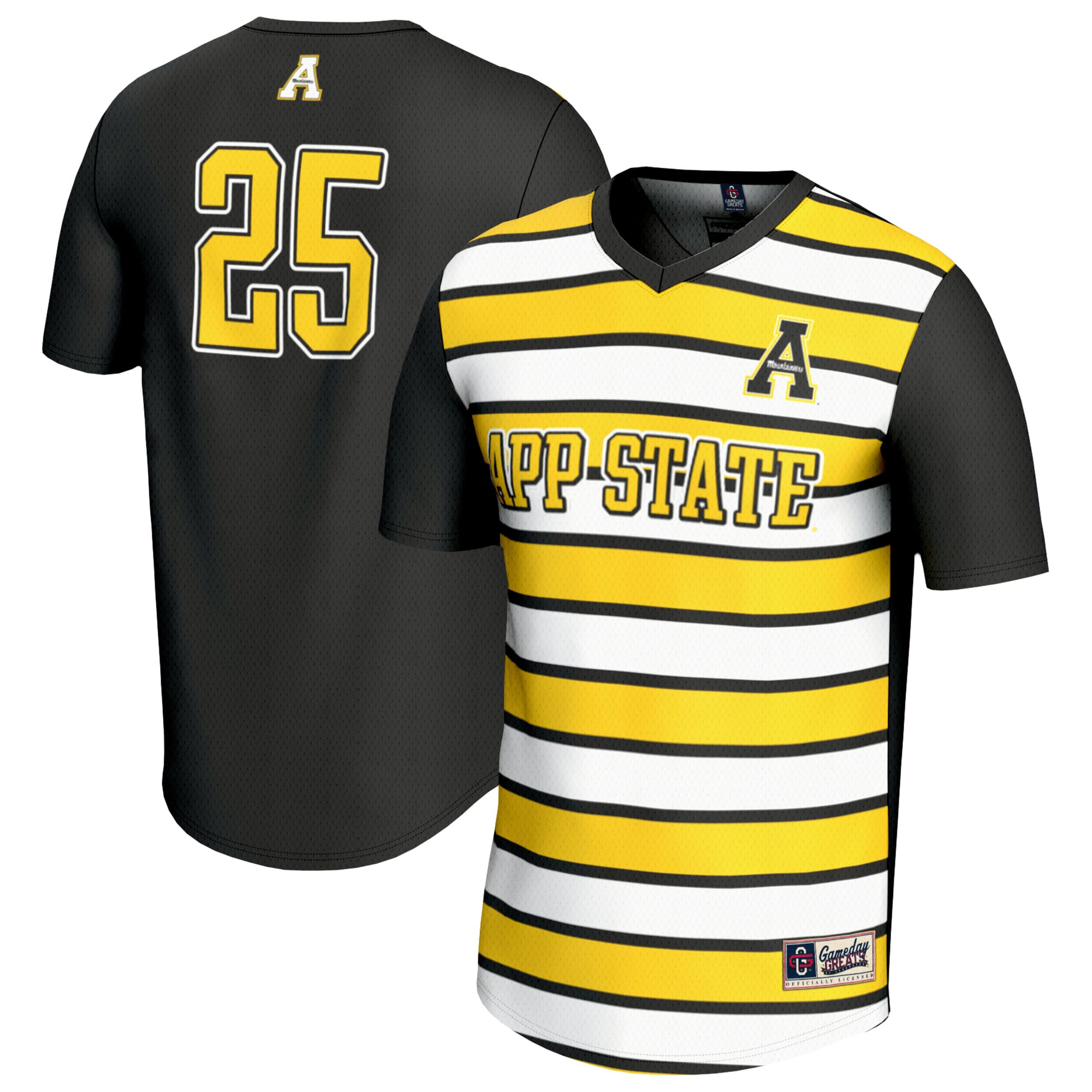 #25 Appalachian State Mountaineers Unisex Lightweight Soccer Fashion Jersey - front and back view