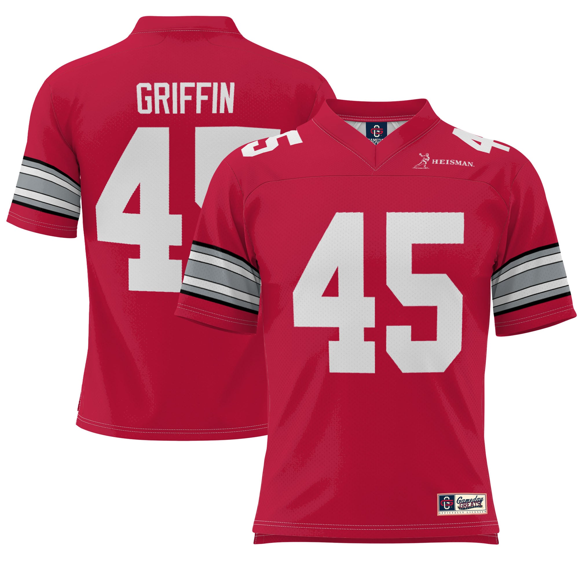 Archie Griffin Ohio State Buckeyes Youth Heisman Football Jersey Scarlet - front and back view