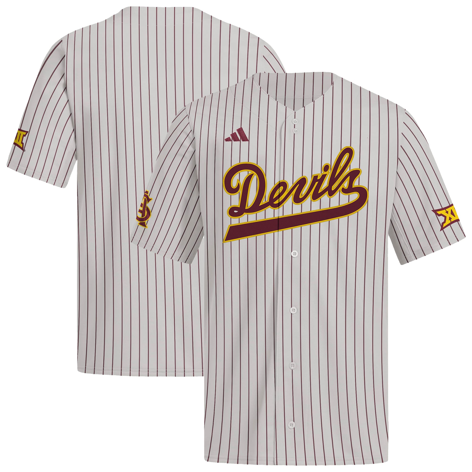 Arizona State Sun Devils Alternate Baseball Jersey Gray - front and back view