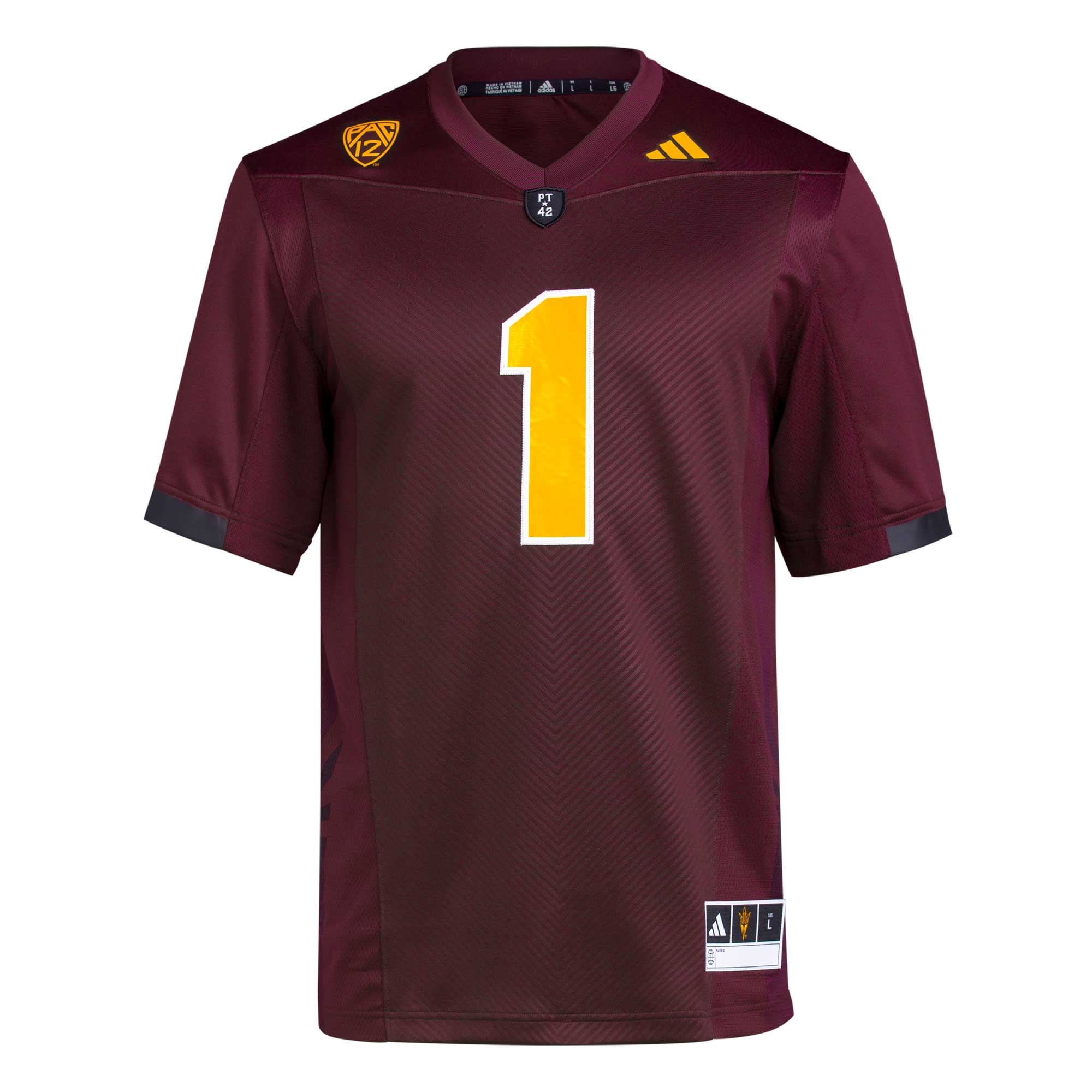 #1 Arizona State Sun Devils Football Jersey Maroon - front view