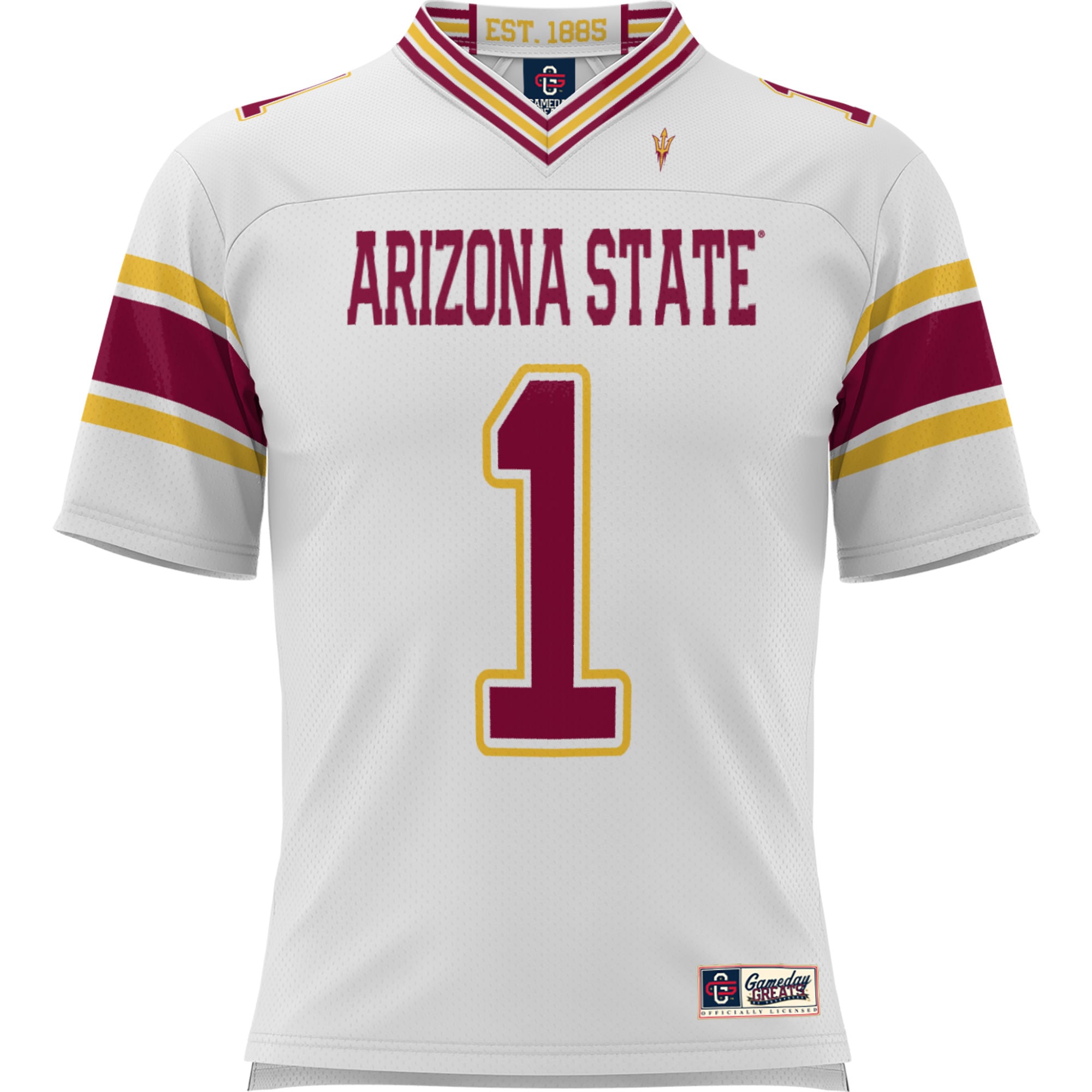 #1 Arizona State Sun Devils Youth Football Jersey White - front view