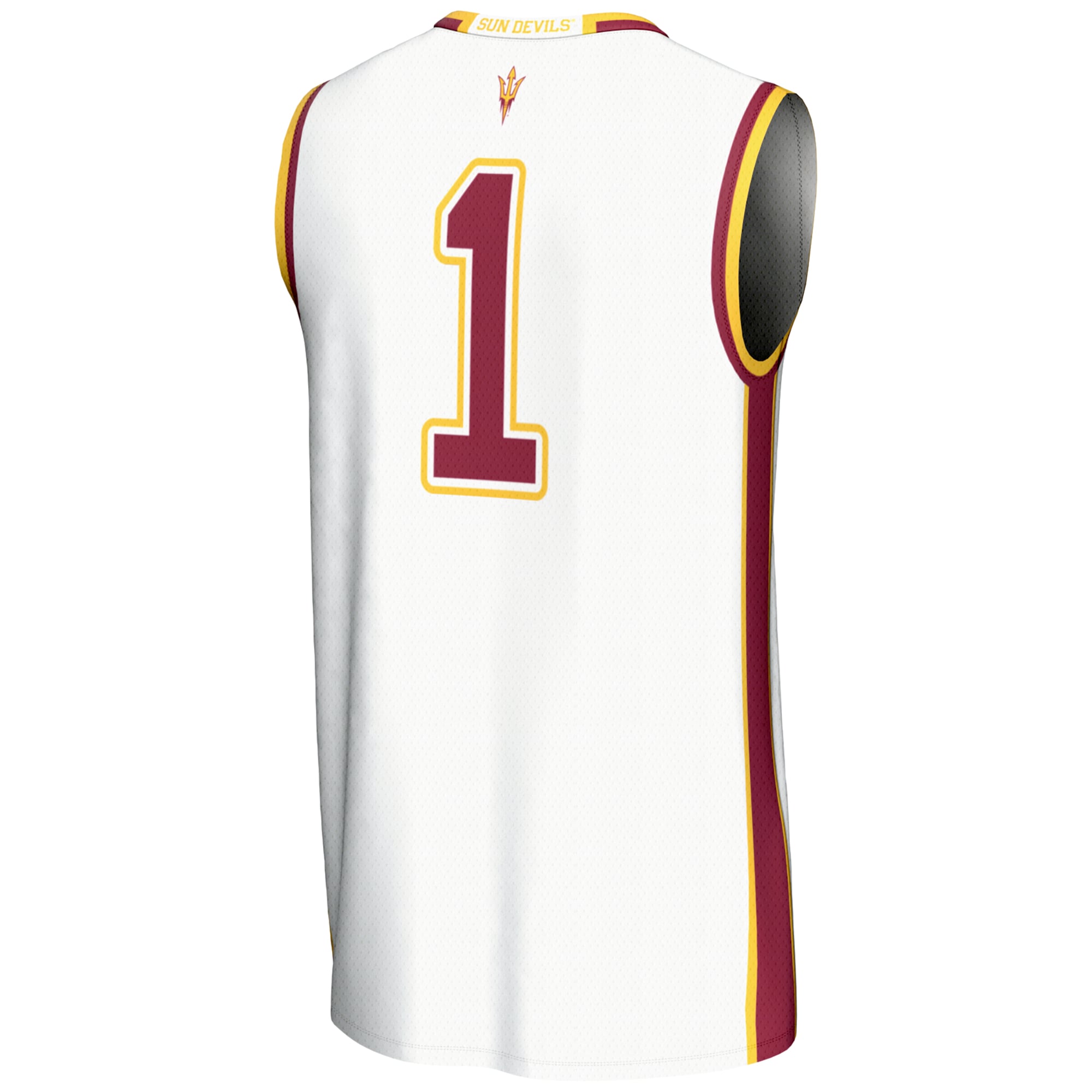 #1 Arizona State Sun Devils Lightweight Basketball Jersey White - back view