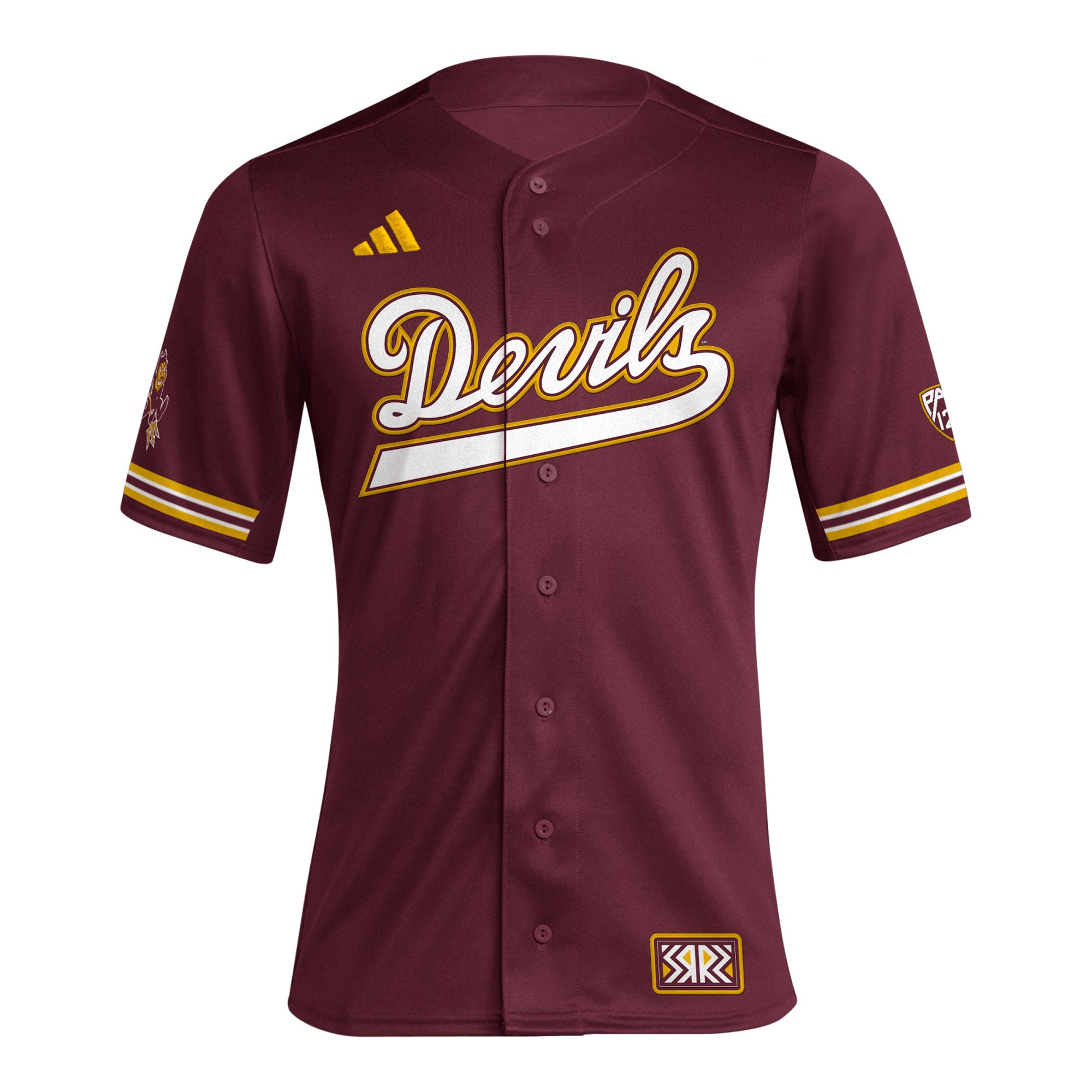 Arizona State Sun Devils Reverse Retro Baseball Jersey Maroon - front view