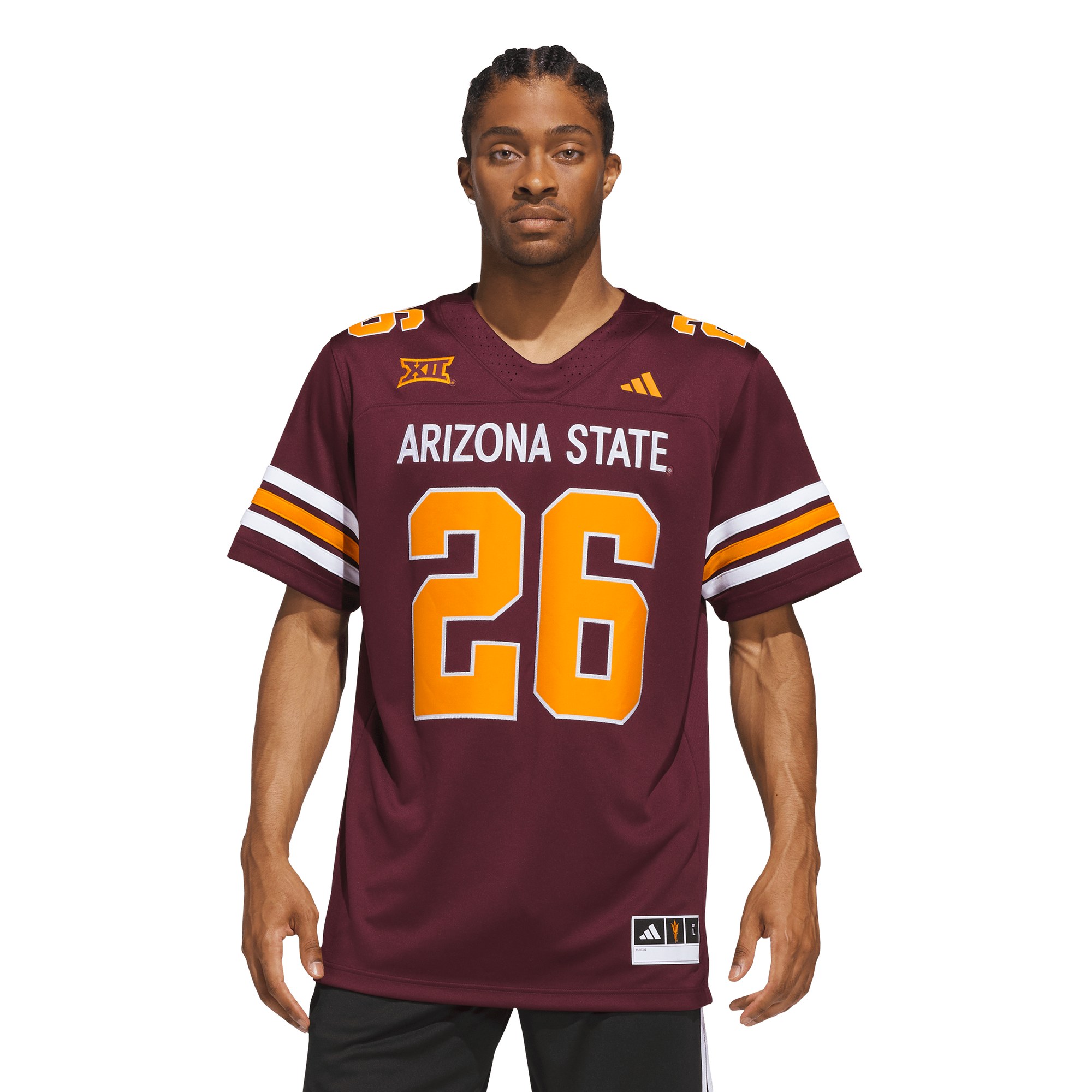 #26 Arizona State Sun Devils Roses & Devils Strategy Jersey Maroon - front and back view